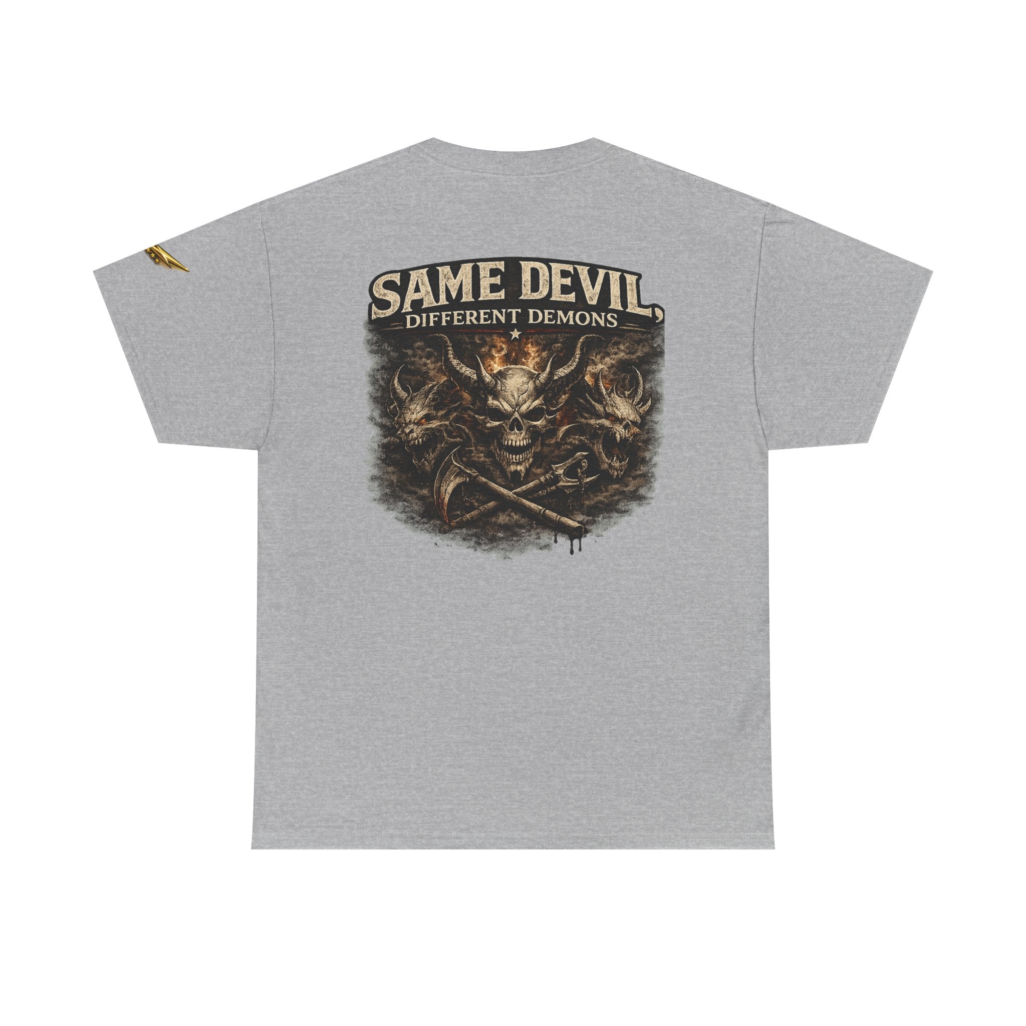 Same Devil Graphic Tee — "Same Devil Different Demons" Skull Back Print
