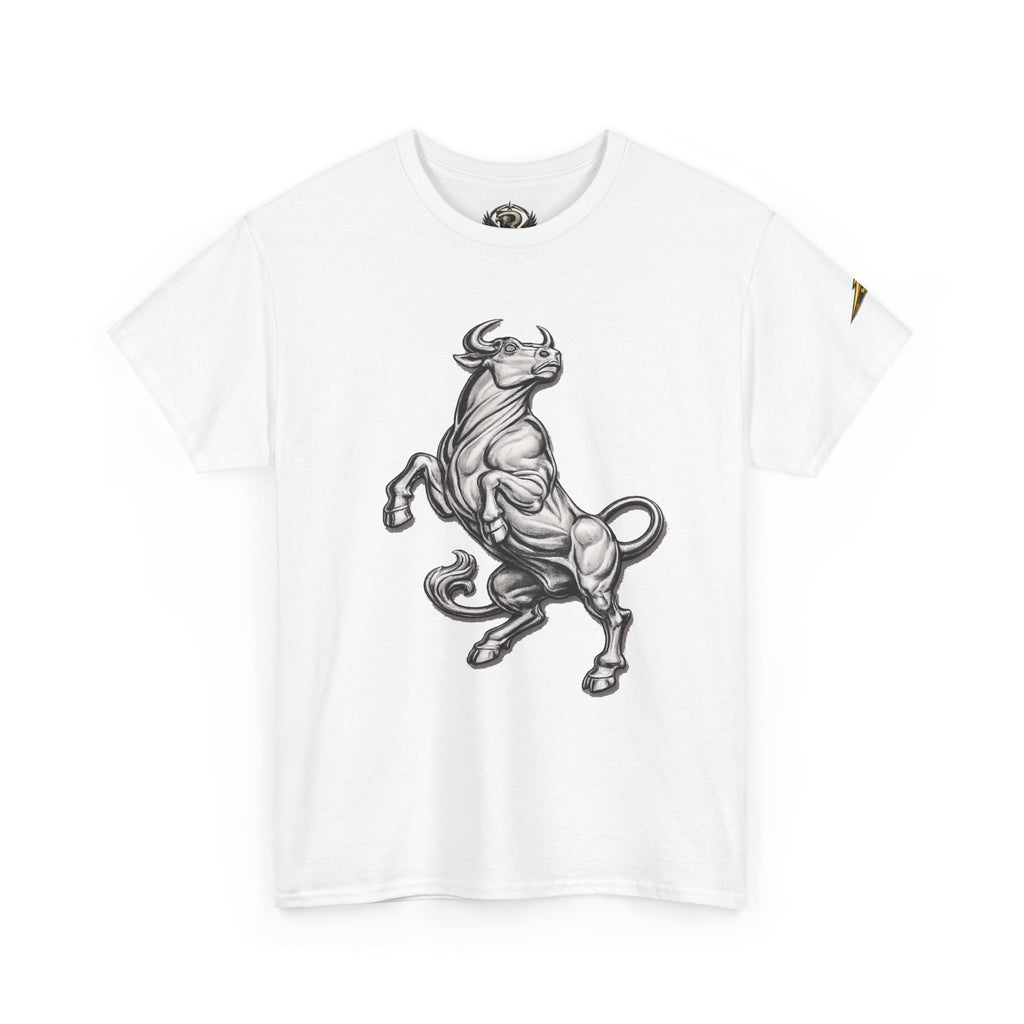 Bull Graphic T-Shirt — Rearing Ox Illustration Tee