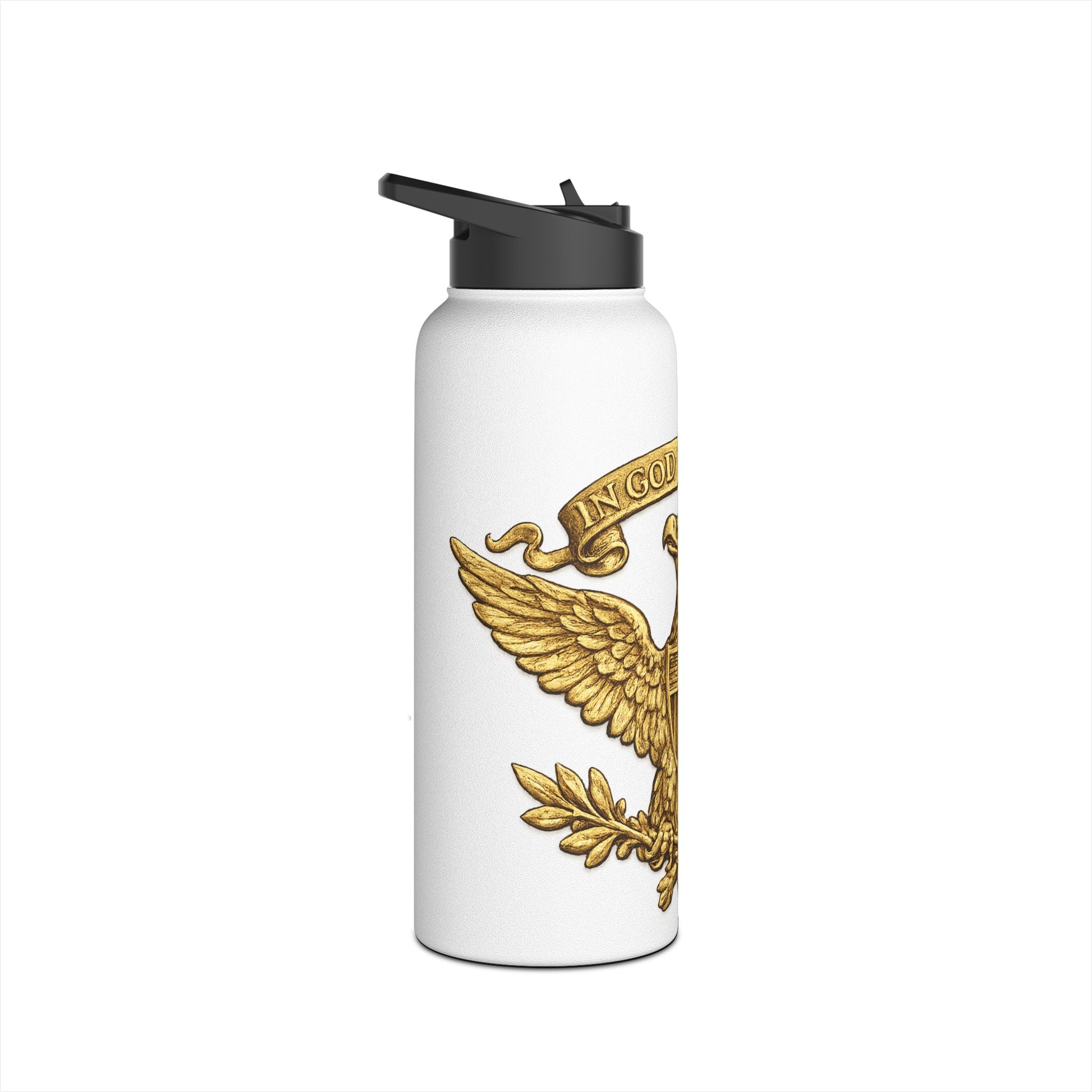 Patriotic Eagle Stainless Steel Water Bottle — "In God We Trust" Design