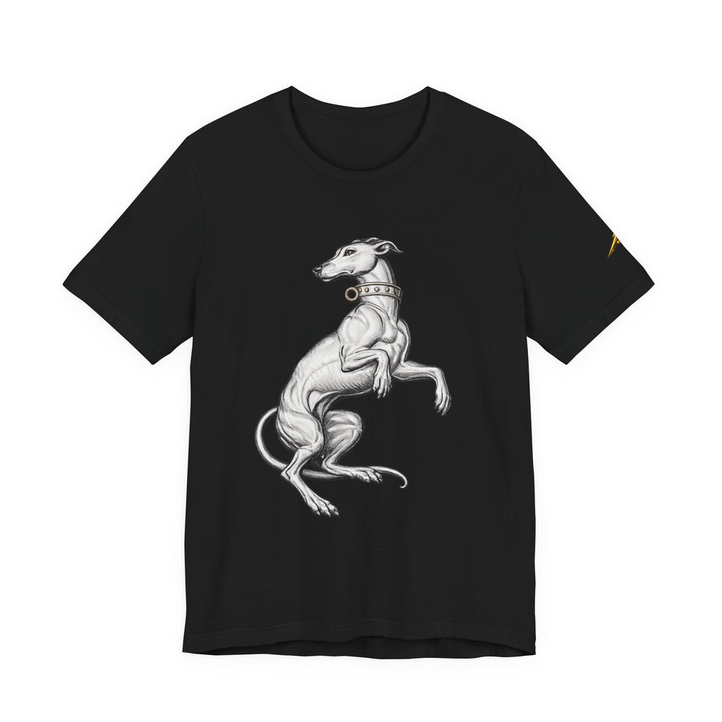 Greyhound Illustration T‑Shirt — Elegant Whippet Dog Art Tee