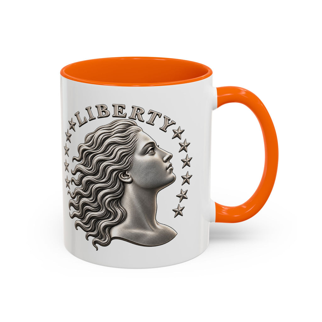 Liberty Coin Accent Coffee Mug — Vintage Lady Head Design (11/15 oz)