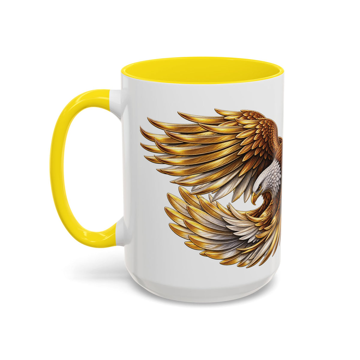 Golden Eagle Coffee Mug — Accent Ceramic Mug with Majestic Eagle Design