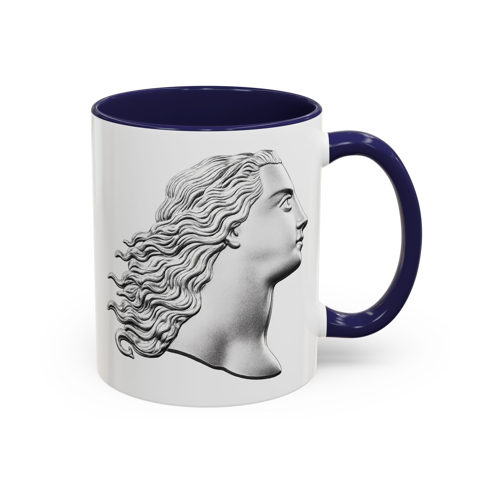 Sculpted Profile Accent Coffee Mug — Classical Bust Design (11/15 oz)