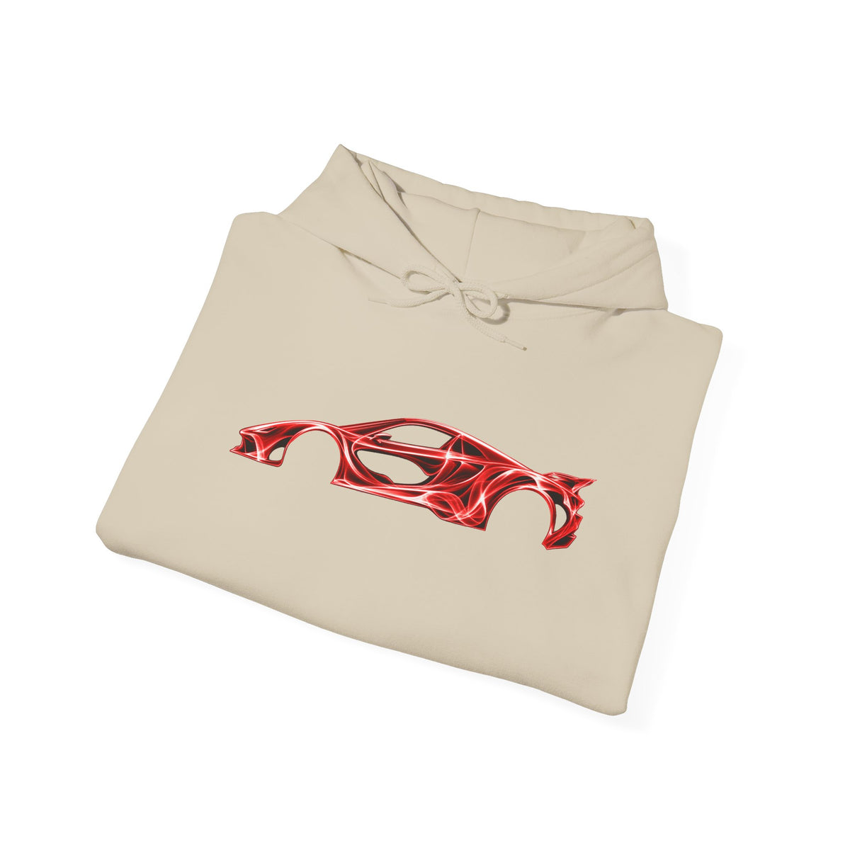 Car Silhouette Hoodie – Red Flame Sports Car Graphic