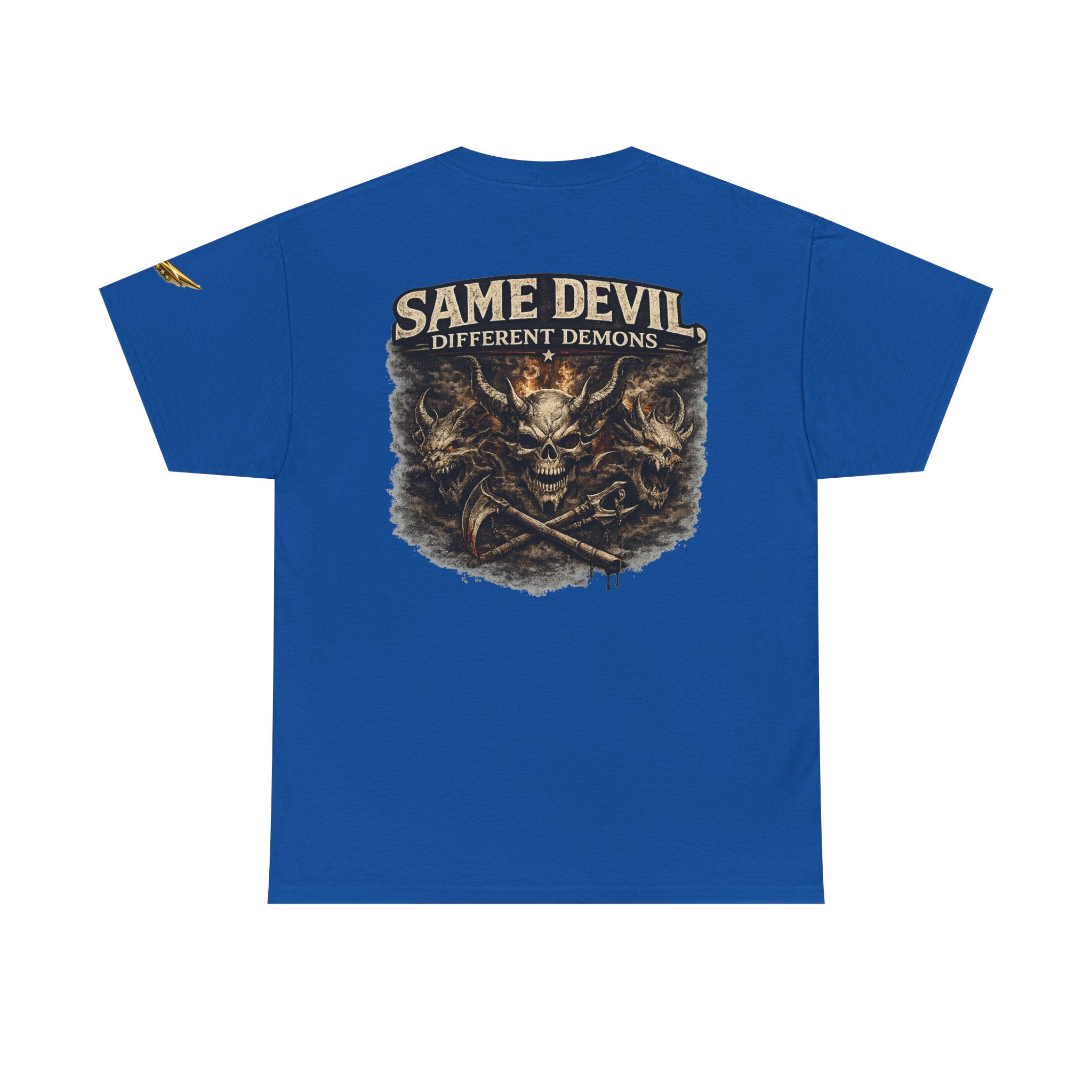 Same Devil Graphic Tee — "Same Devil Different Demons" Skull Back Print