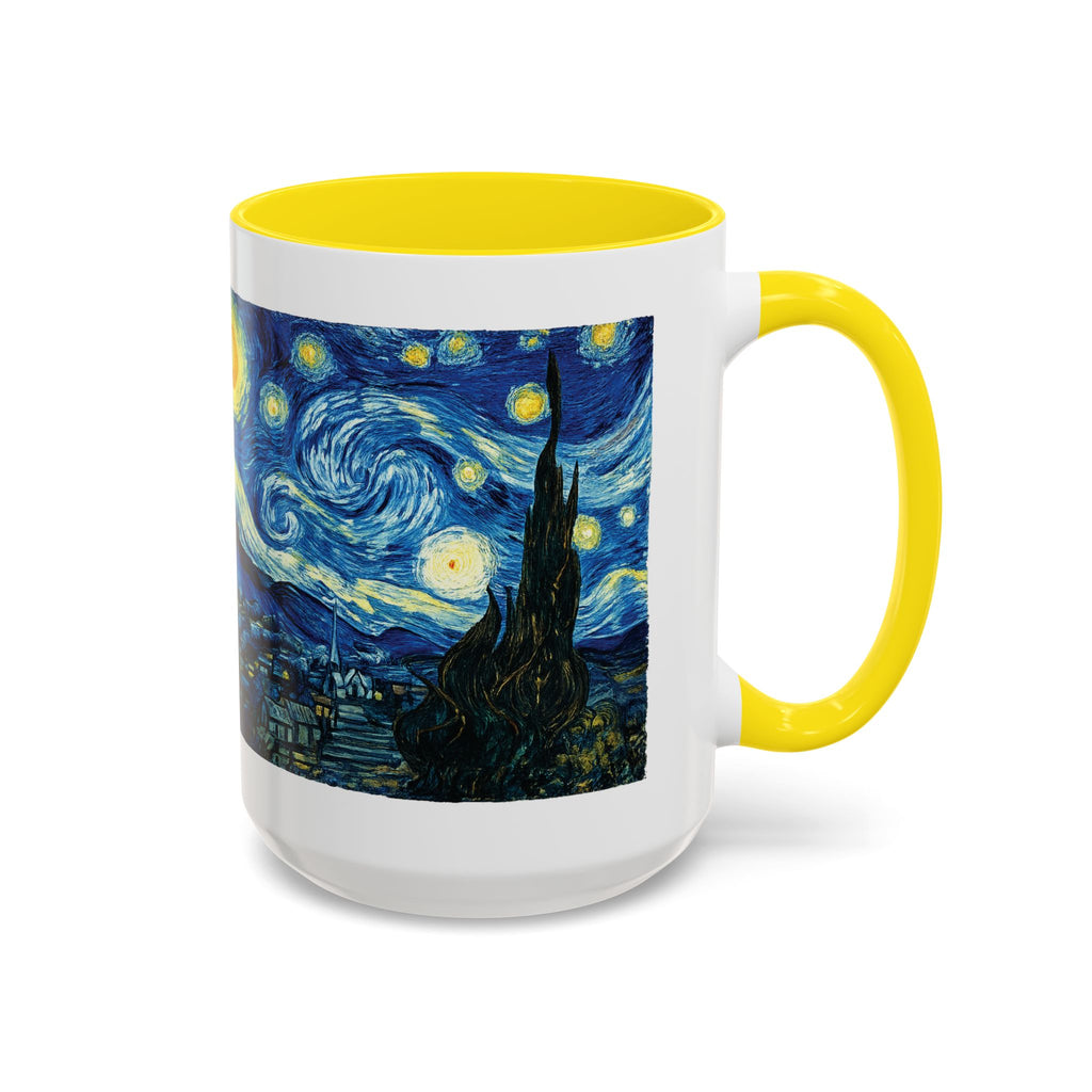 Starry Night Accent Coffee Mug — Van Gogh Style Night Sky Coffee Cup (11/15oz)