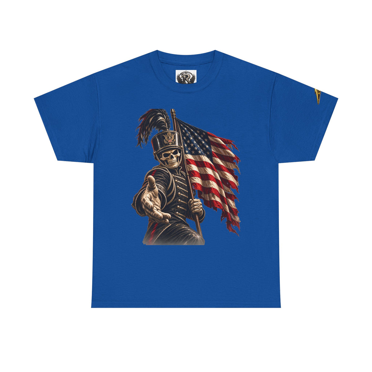 Patriotic Skeleton Soldier T-Shirt — American Flag Grim Reaper Tee