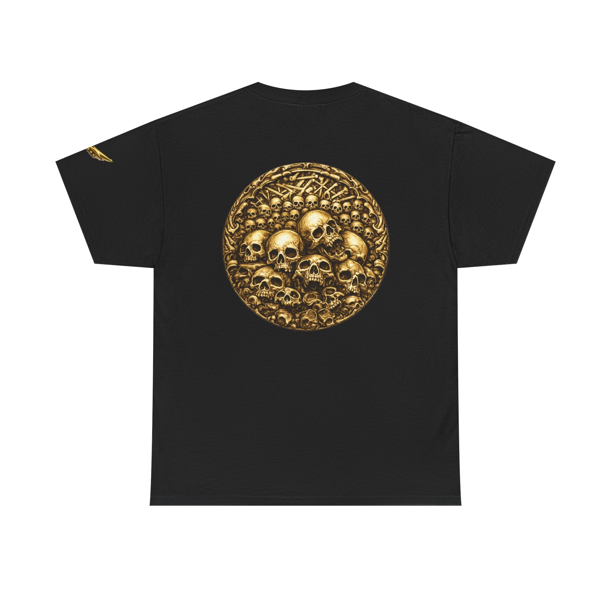 Skull Pile Graphic Tee — Vintage Gold Skull Circle Back Print