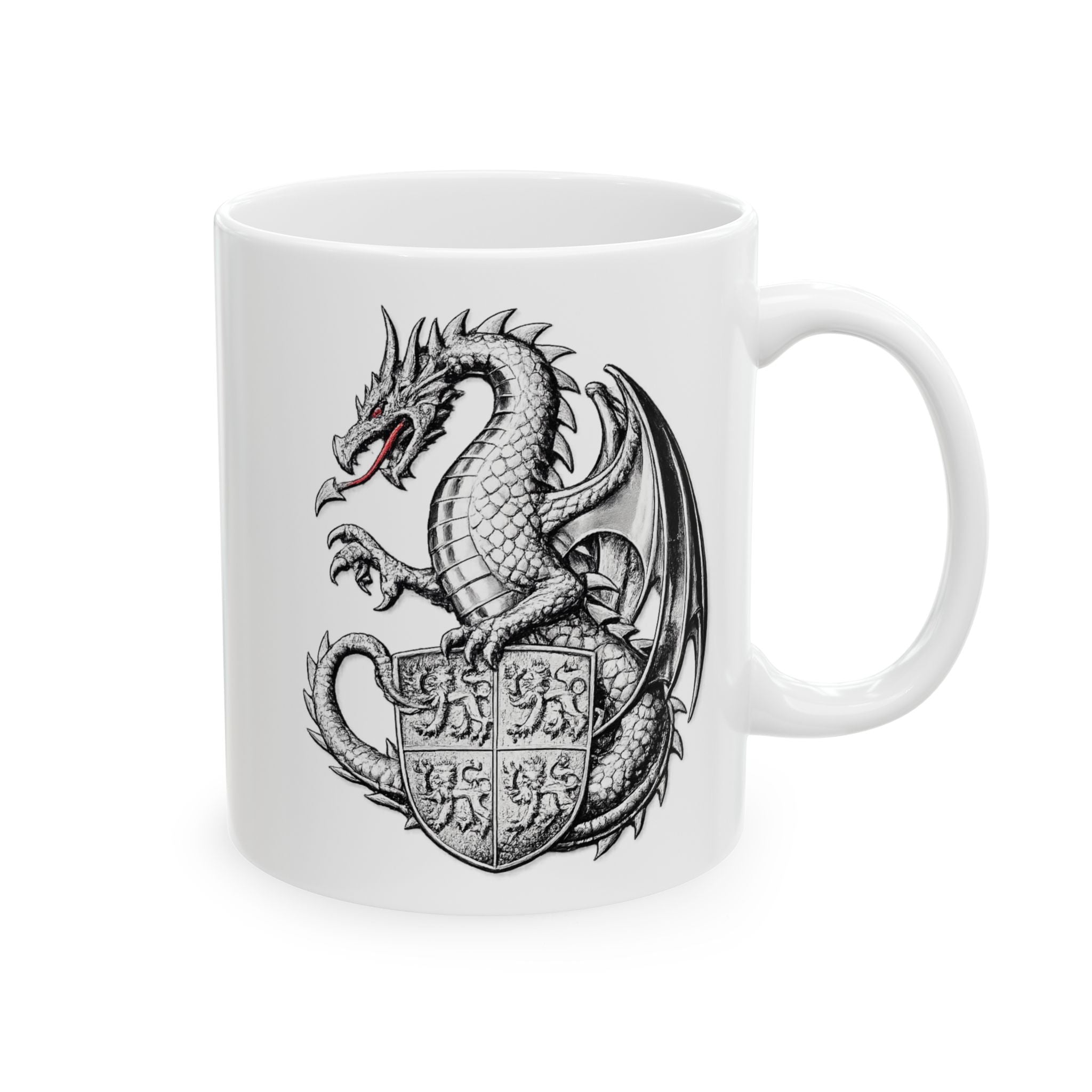 Dragon Ceramic Mug — Gothic Fantasy 11oz & 15oz Coffee Cup