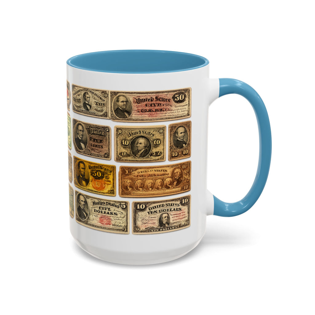 Vintage US Fractional Currency Coffee Mug – Retro Banknote Accent Mug (11/15 oz)