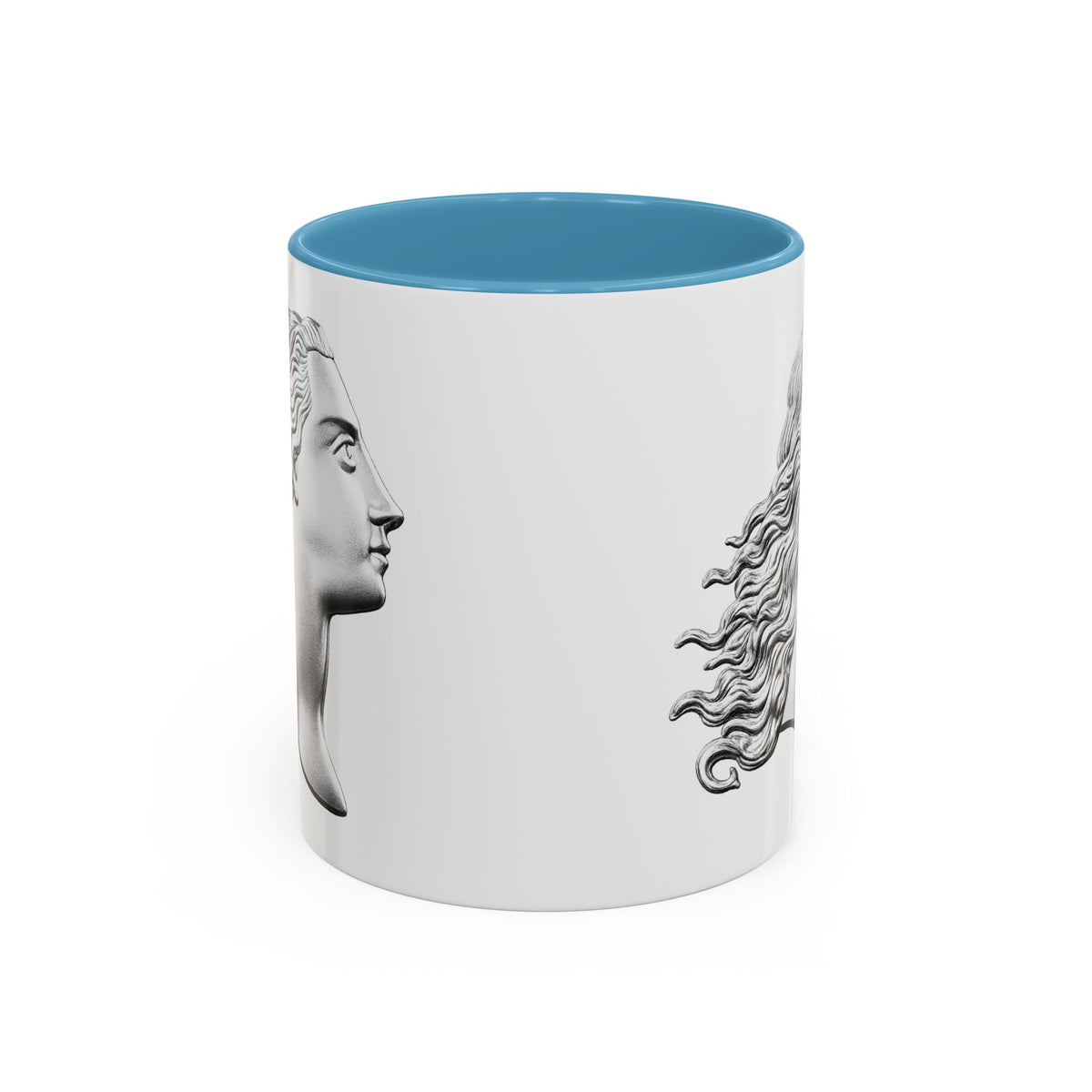 Classical Profile Accent Coffee Mug — Greek Goddess Bust Design (11/15oz)