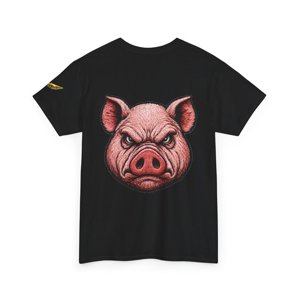 Angry Pig Graphic Tee — Bold Back Print Casual Shirt