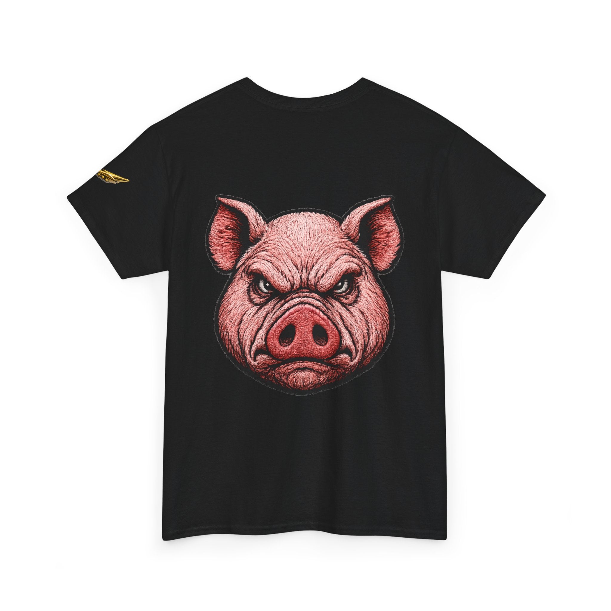 Angry Pig Graphic Tee — Bold Back Print Casual Shirt