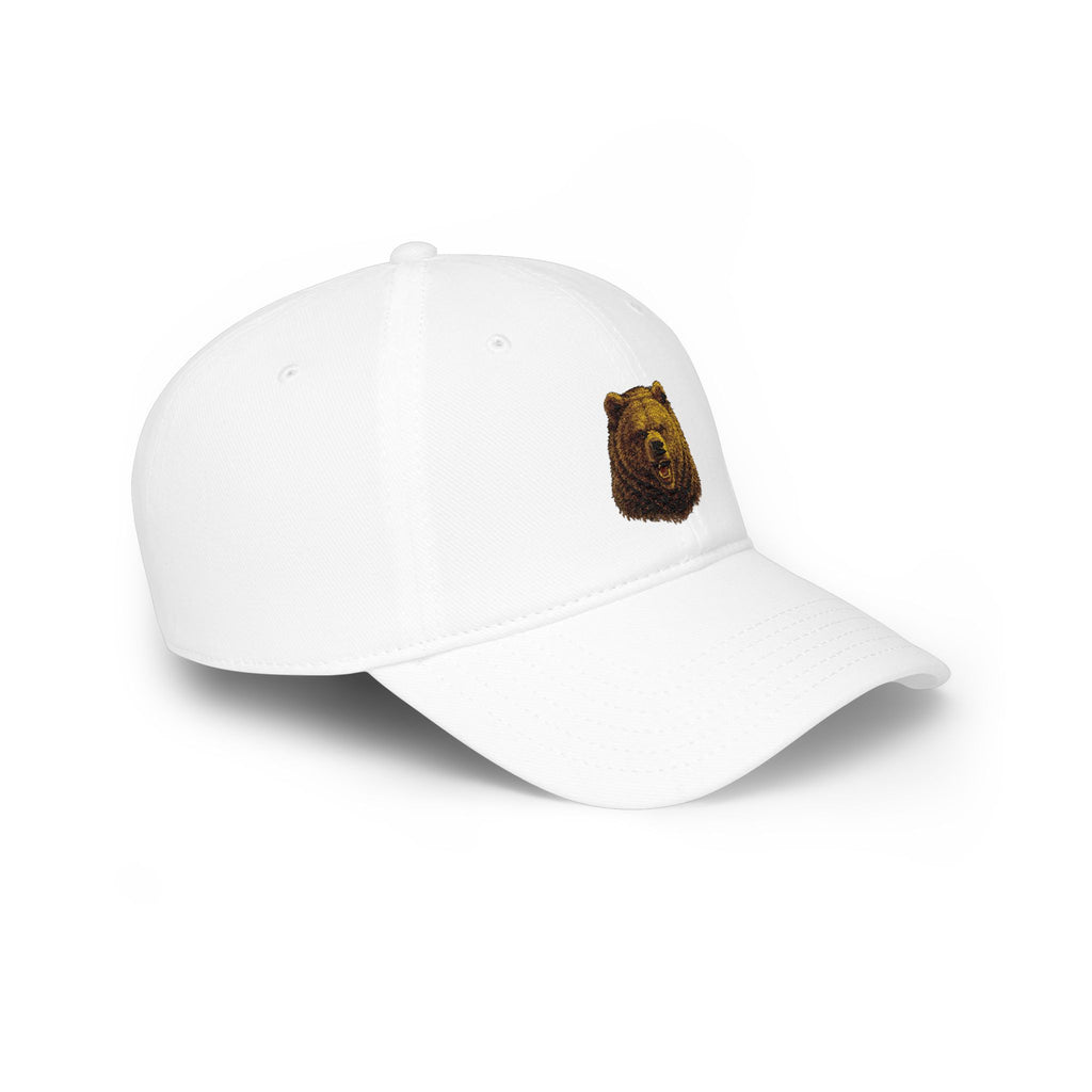 Bear Head Embroidered Baseball Cap — Low Profile Hat for Outdoors & Casual Wear