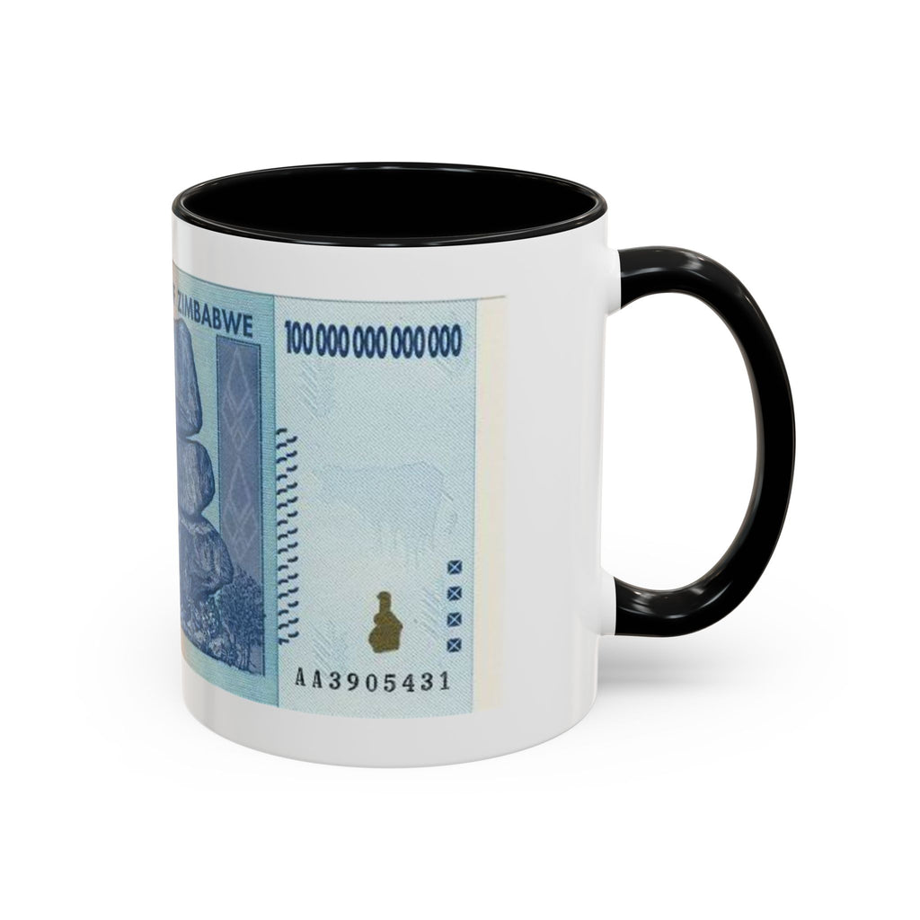 Zimbabwe Trillion Dollar Note Coffee Mug — Vintage Currency Accent Mug (11/15oz)