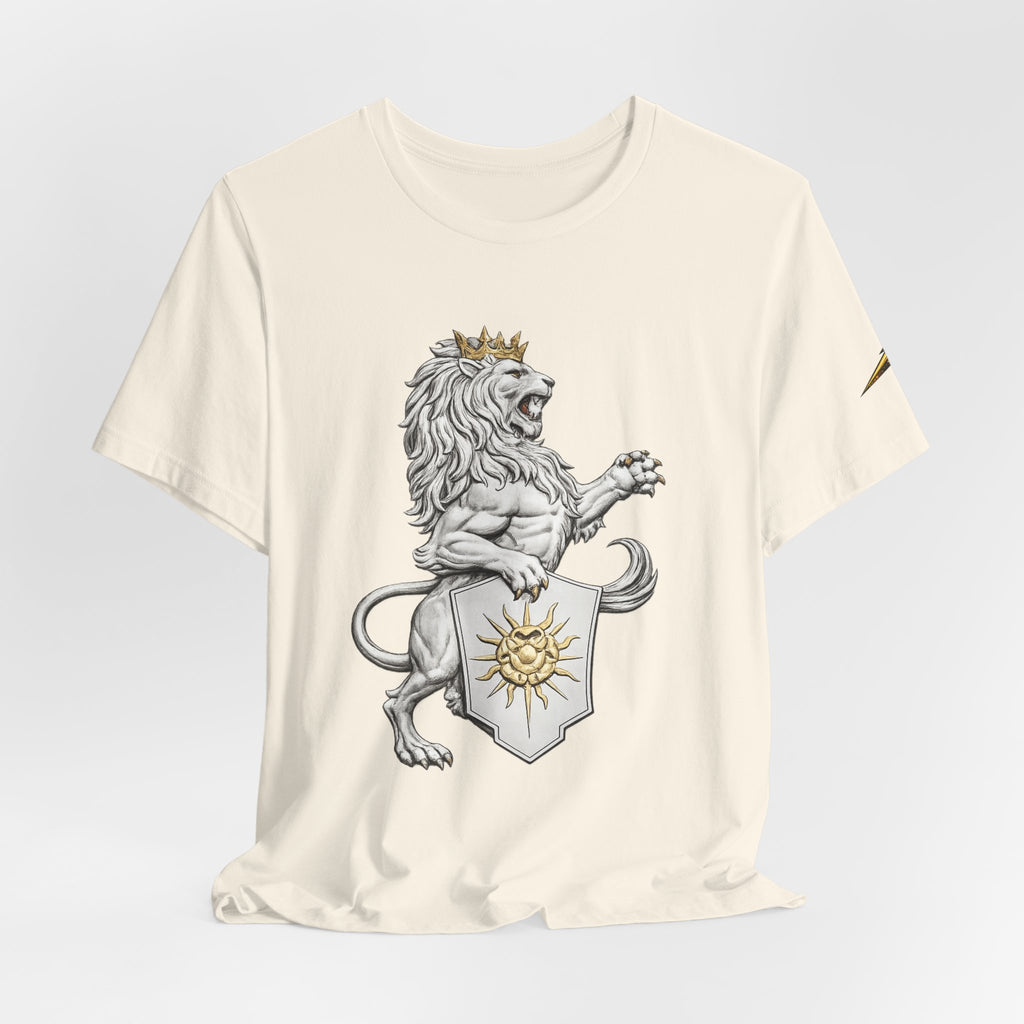 Lion Crest T-Shirt — Regal Sun Shield Graphic Tee