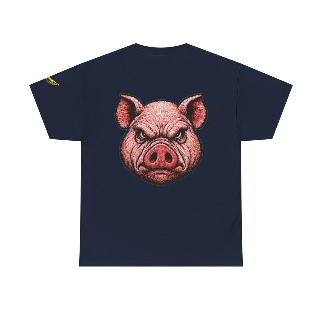 Angry Pig Graphic Tee — Bold Back Print Casual Shirt