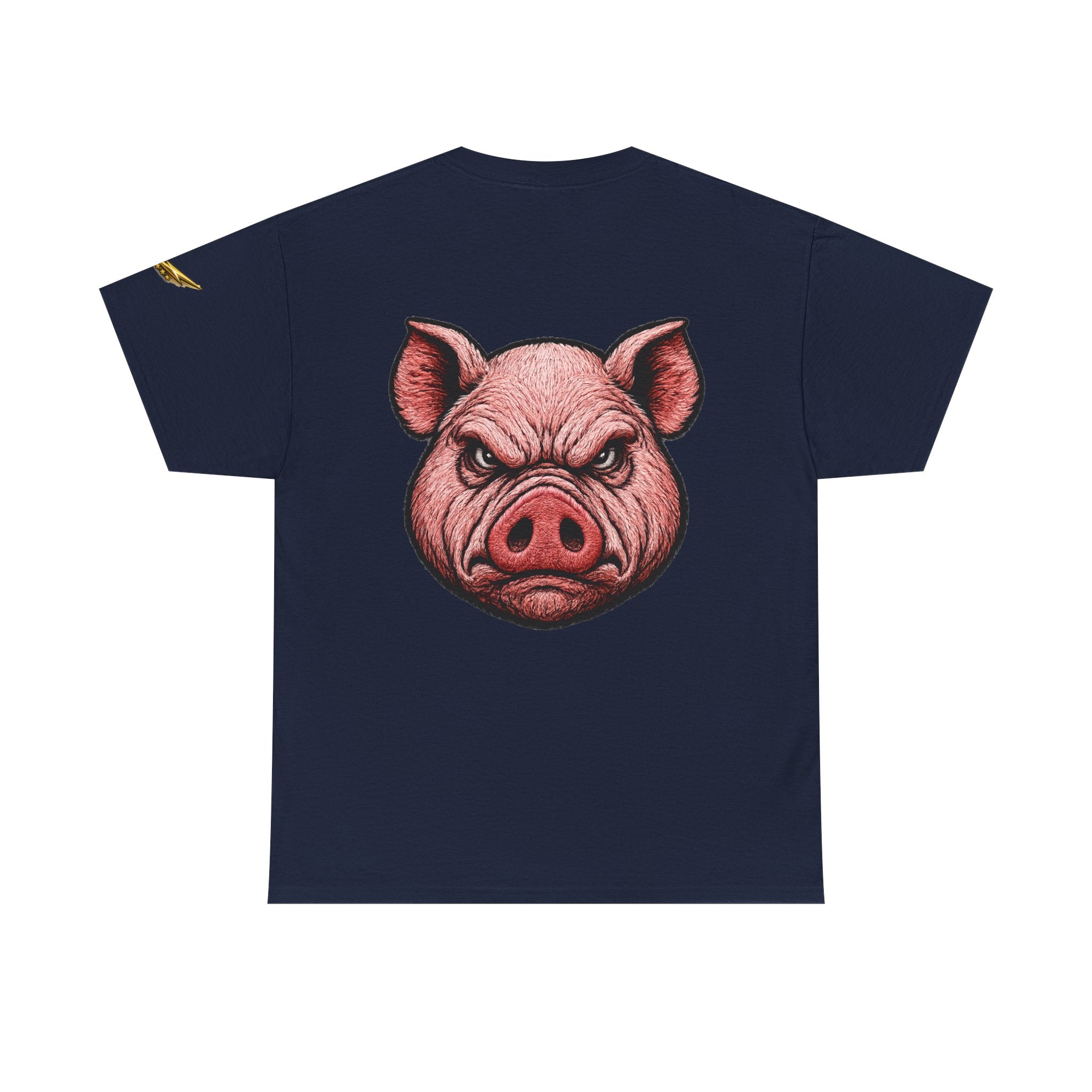 Angry Pig Graphic Tee — Bold Back Print Casual Shirt