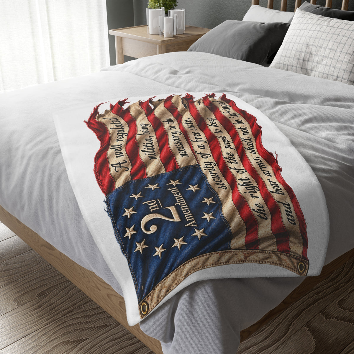 2nd Amendment American Flag Velveteen Blanket