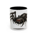 Spider Horror Accent Coffee Mug — Creepy Red-Eyed Arachnid Design (11/15oz)