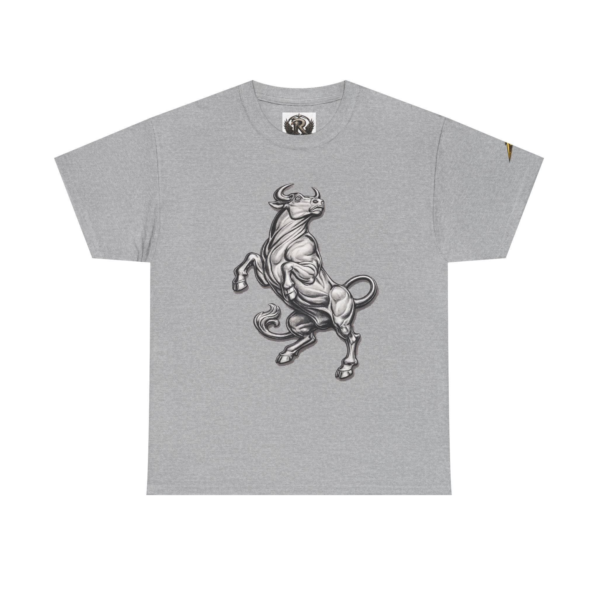 Bull Graphic T-Shirt — Rearing Ox Illustration Tee