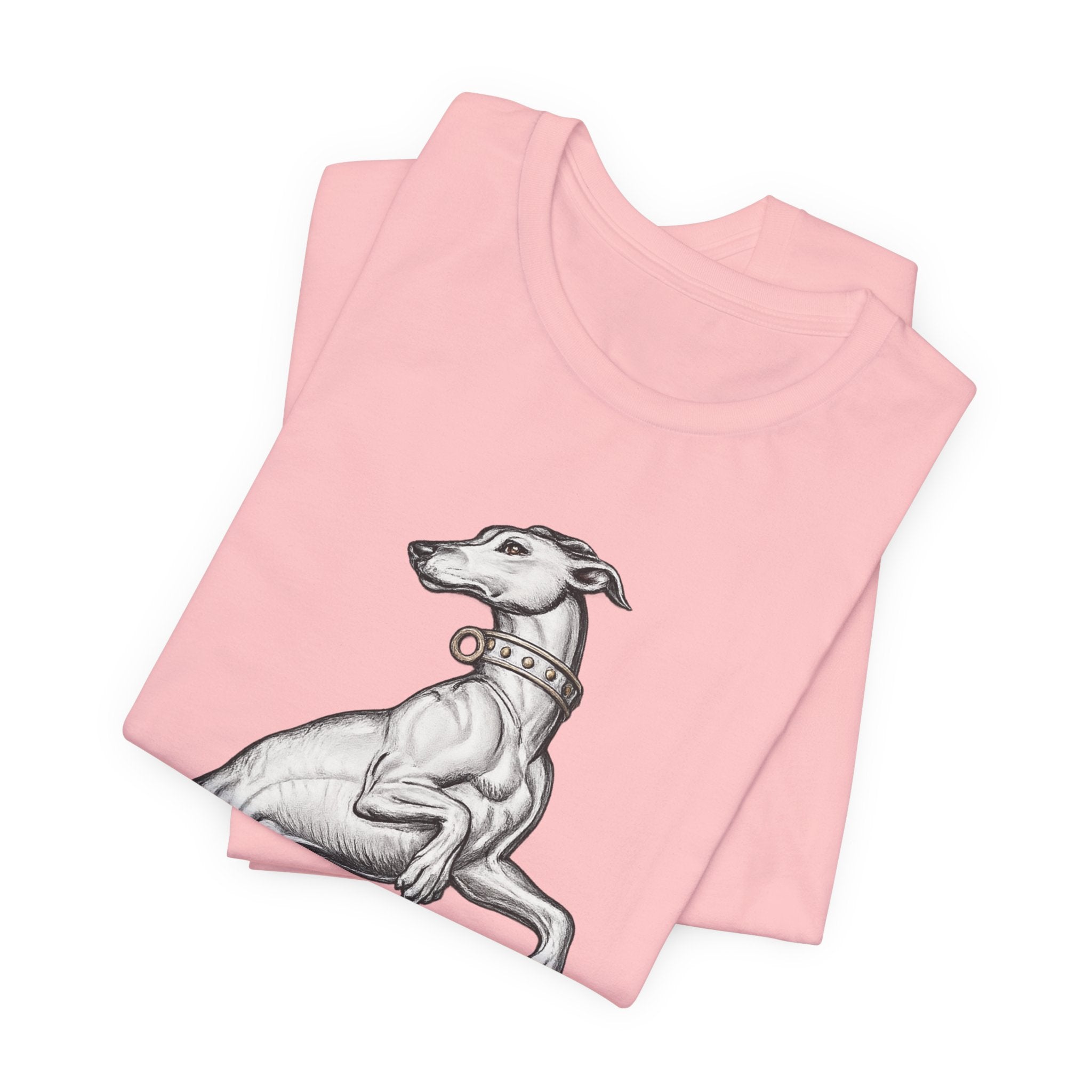 Greyhound Illustration T‑Shirt — Elegant Whippet Dog Art Tee