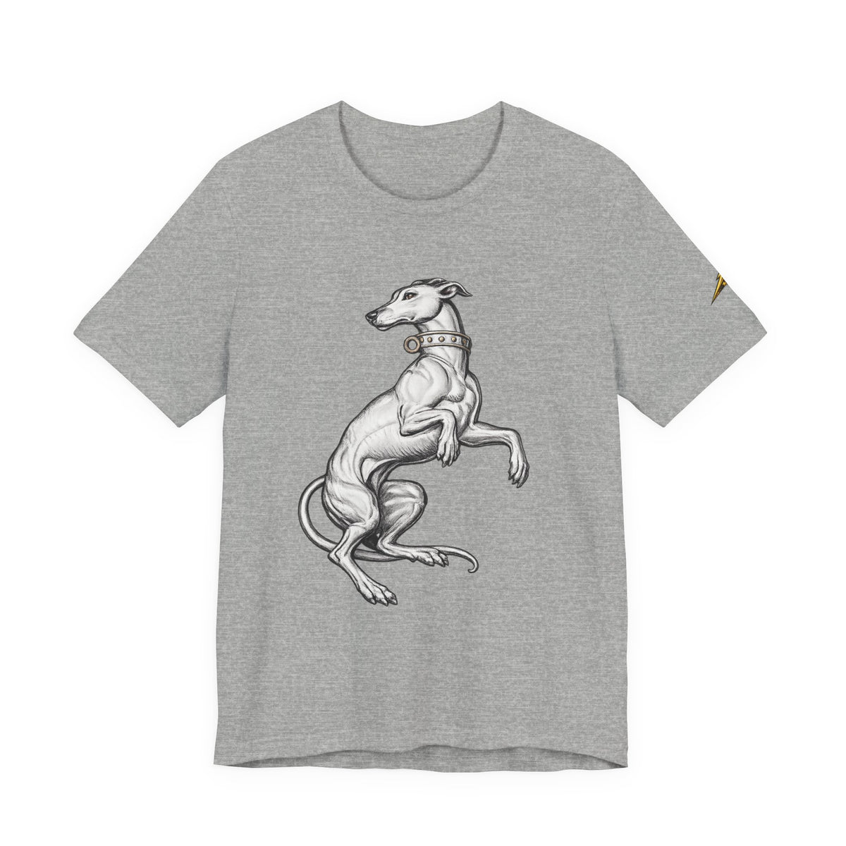 Greyhound Illustration T‑Shirt — Elegant Whippet Dog Art Tee