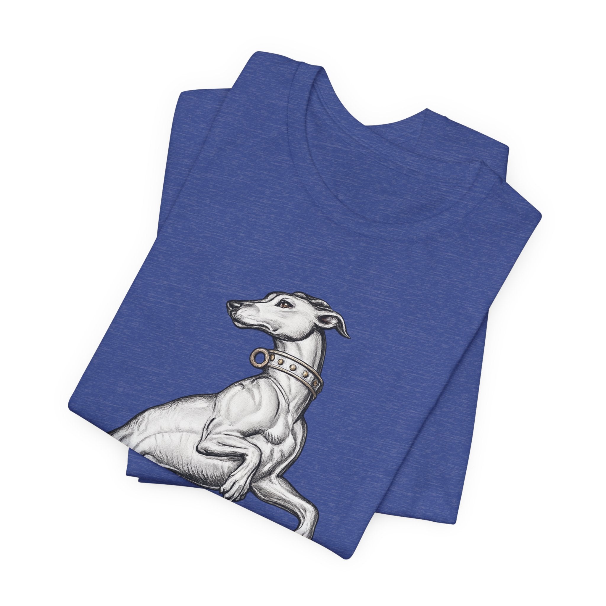 Greyhound Illustration T‑Shirt — Elegant Whippet Dog Art Tee