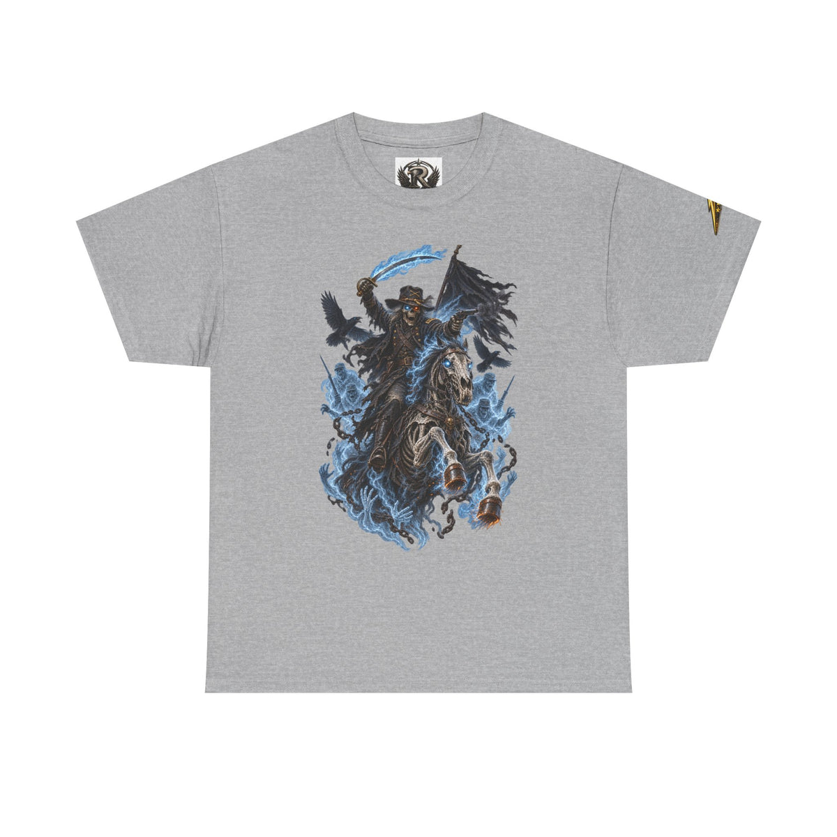 Grim Rider Graphic Tee — Ghostly Horseman Illustration Shirt