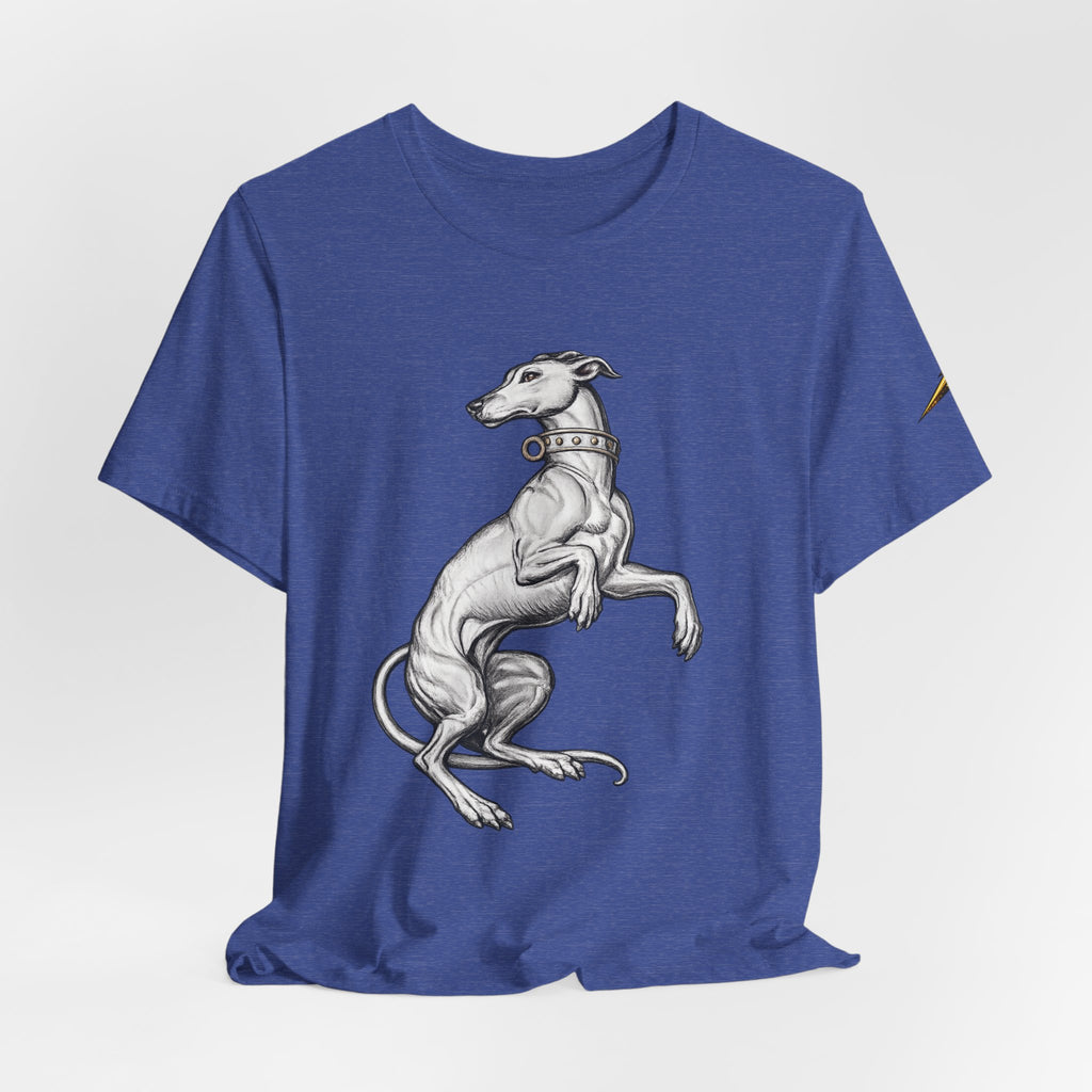 Greyhound Illustration T‑Shirt — Elegant Whippet Dog Art Tee