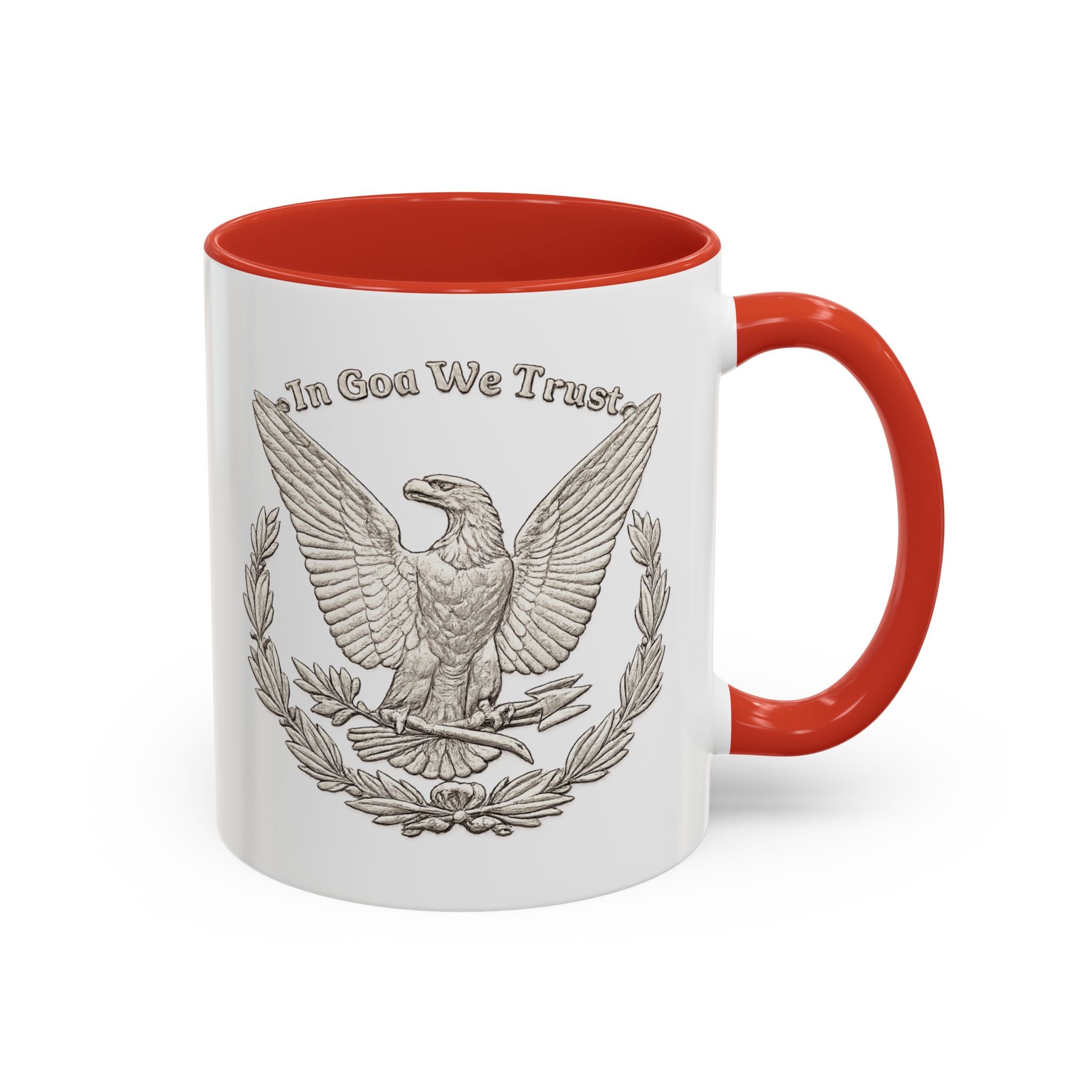 Eagle Emblem Coffee Mug — "In God We Trust" Accent Ceramic Mug (11/15oz)