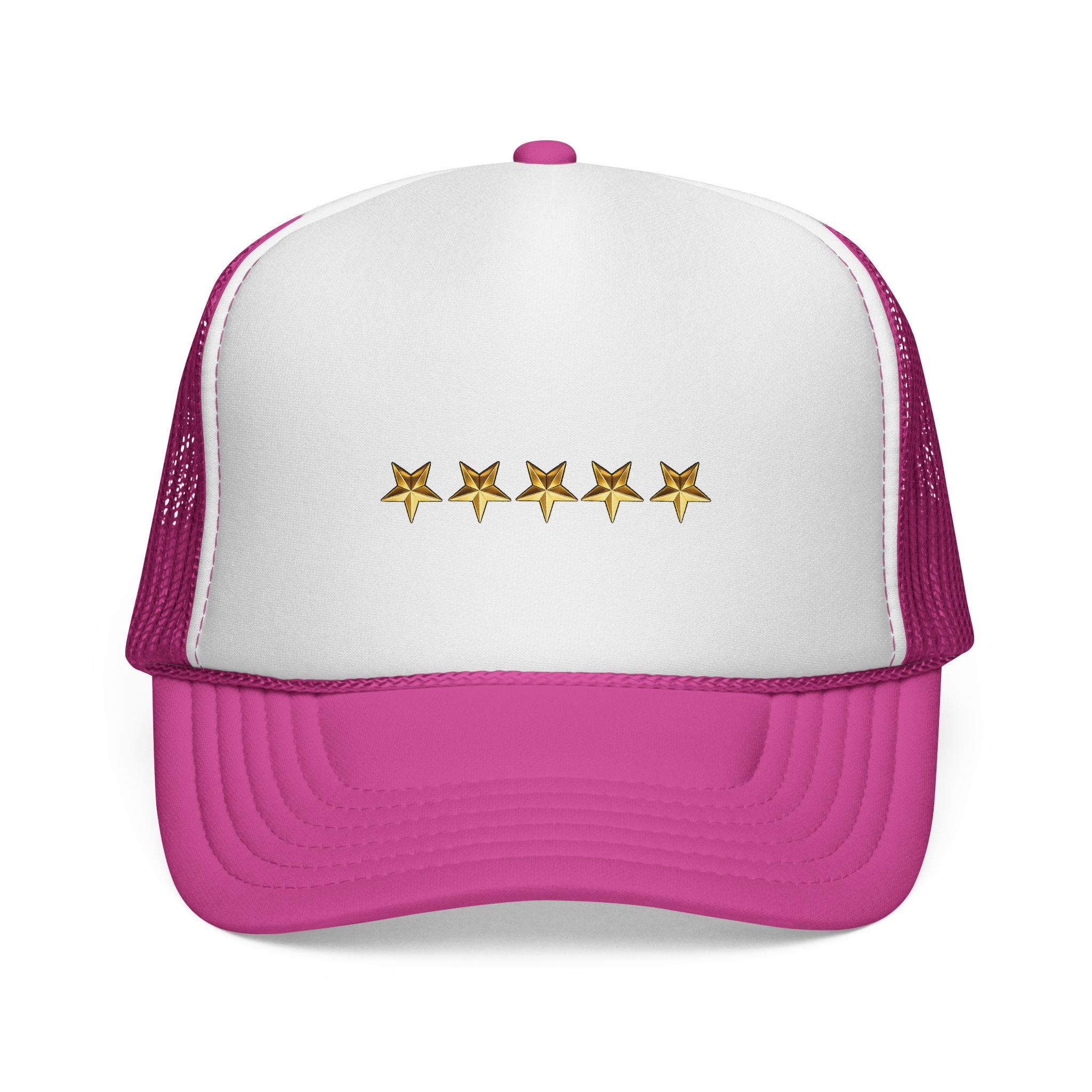 Five Gold Stars Trucker Cap — Embroidered Rating Hat