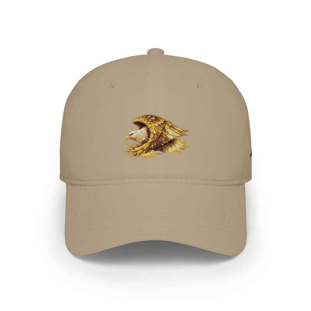 Gold Roaring Eagle Cap — Low Profile Baseball Hat