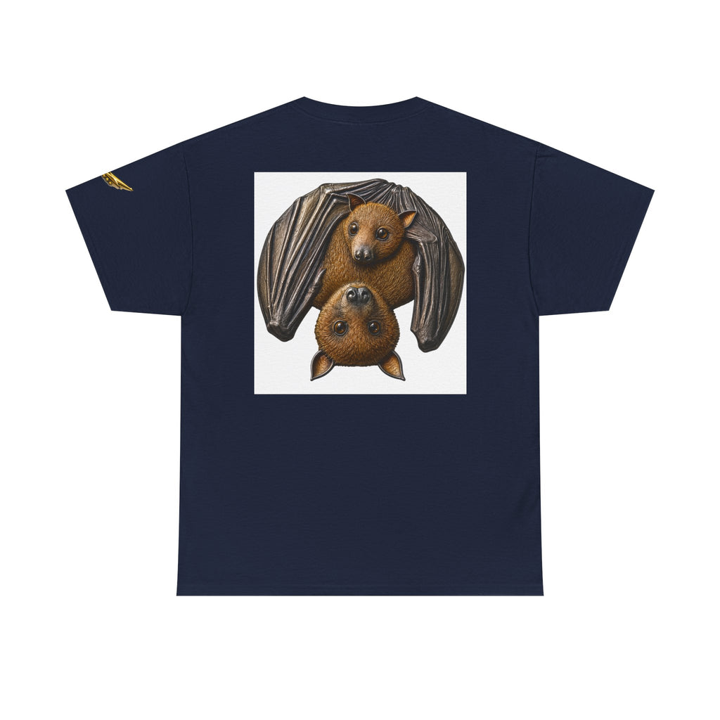 Bat Duo Graphic Tee — Cute Hanging Bats Back Print T-Shirt