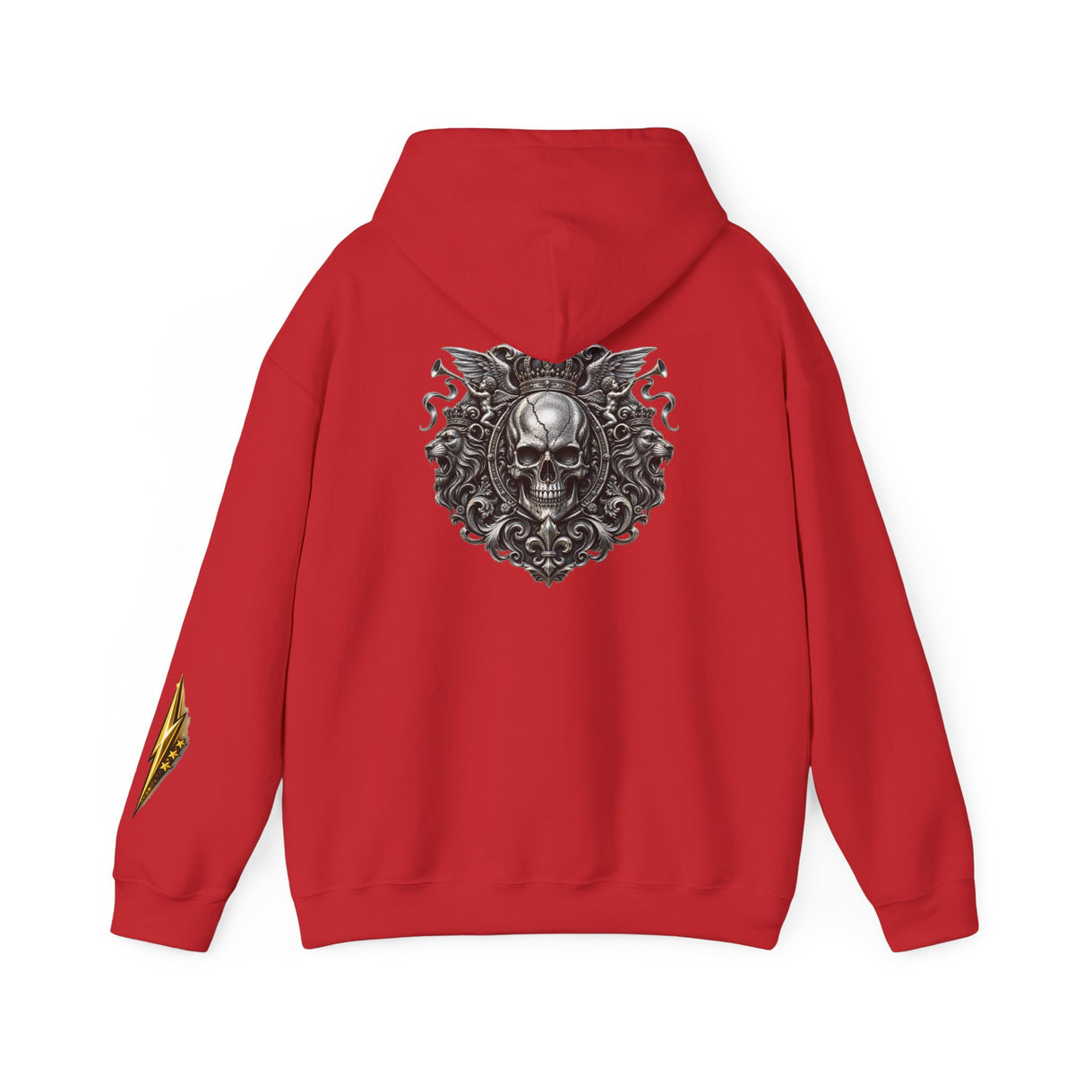 Skull Crest Hoodie – Gothic Ornate Skull Back Graphic Sweatshirt