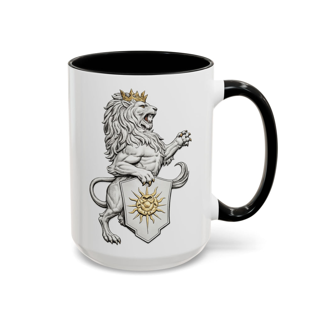 Royal Lion Crest Coffee Mug — Heraldic Crowned Lion Design (11/15oz)