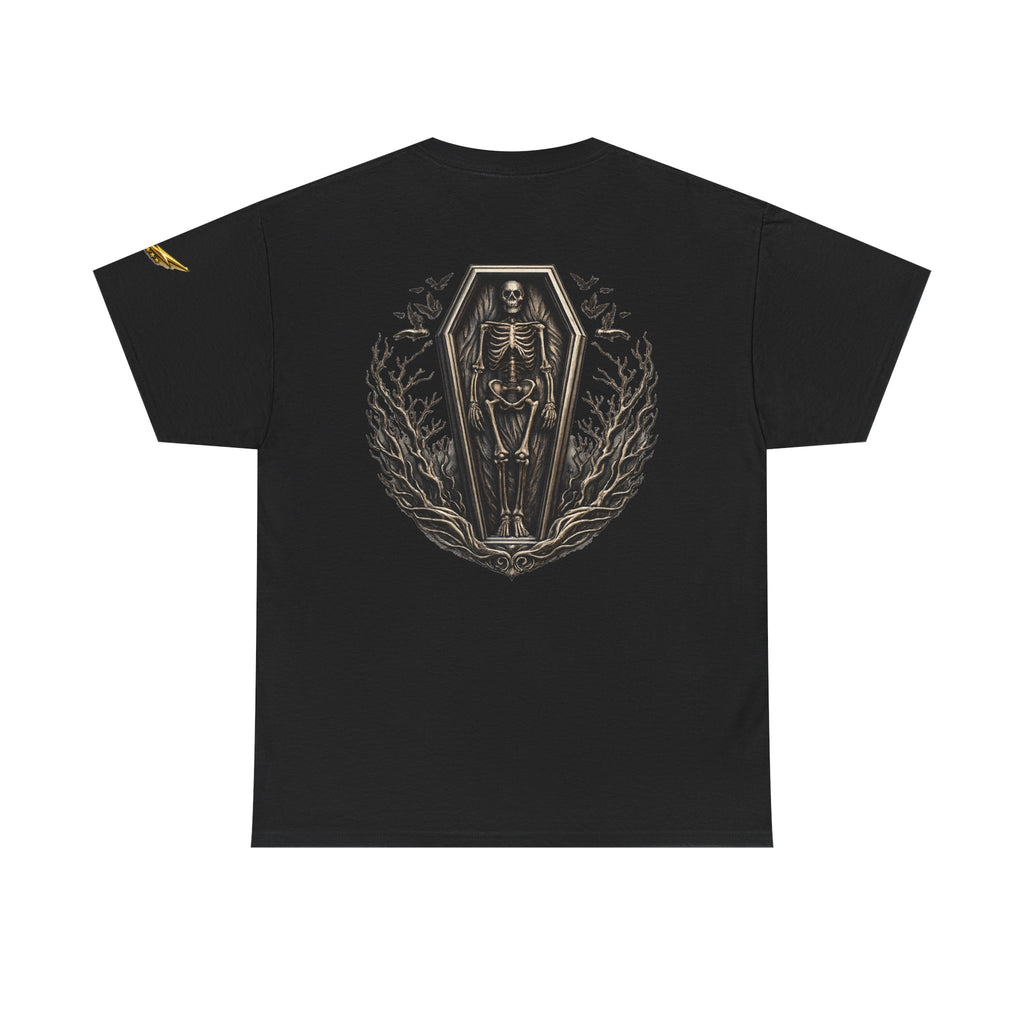 Skeleton Coffin Tee — Gothic Skull Backprint T-Shirt