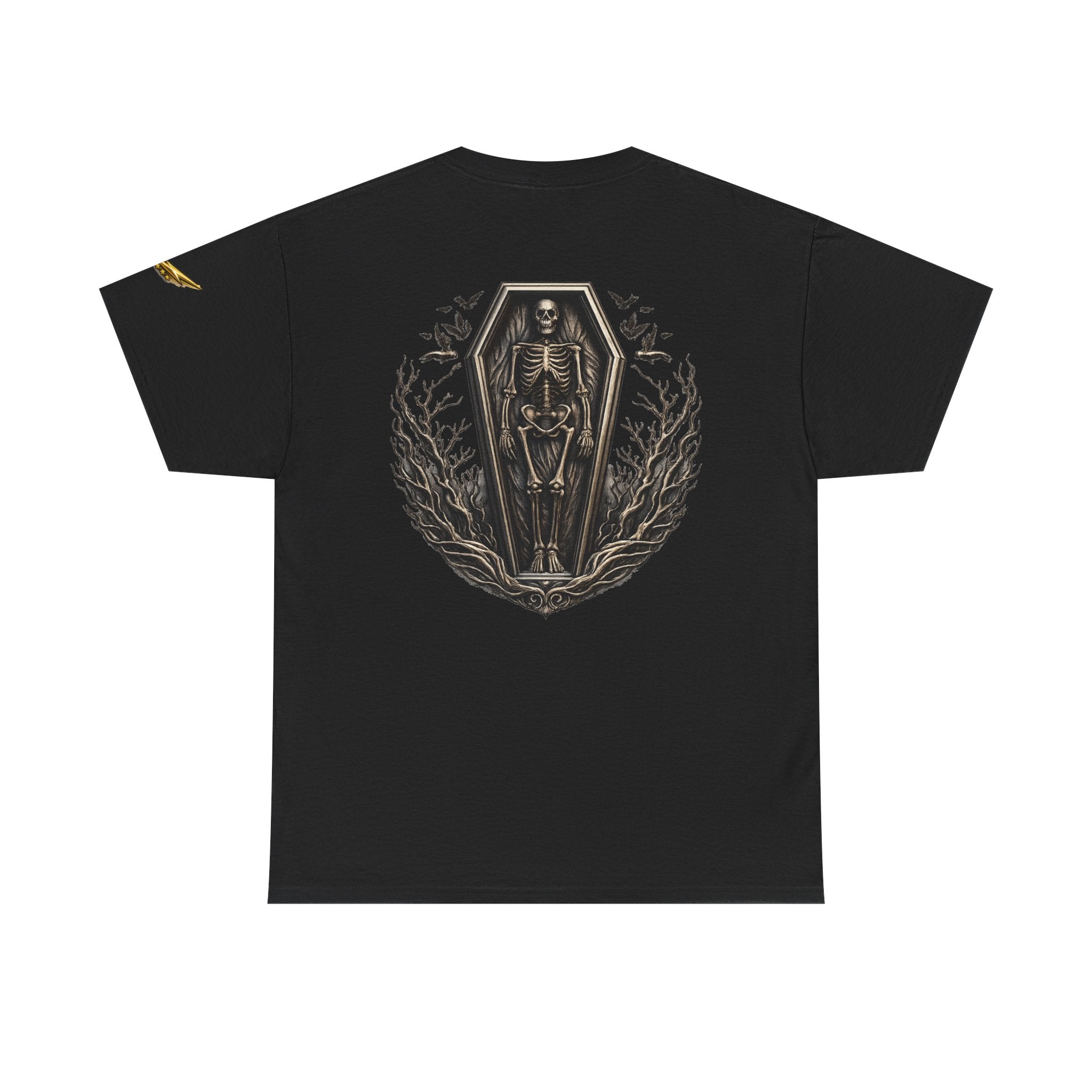 Skeleton Coffin Tee — Gothic Skull Backprint T-Shirt