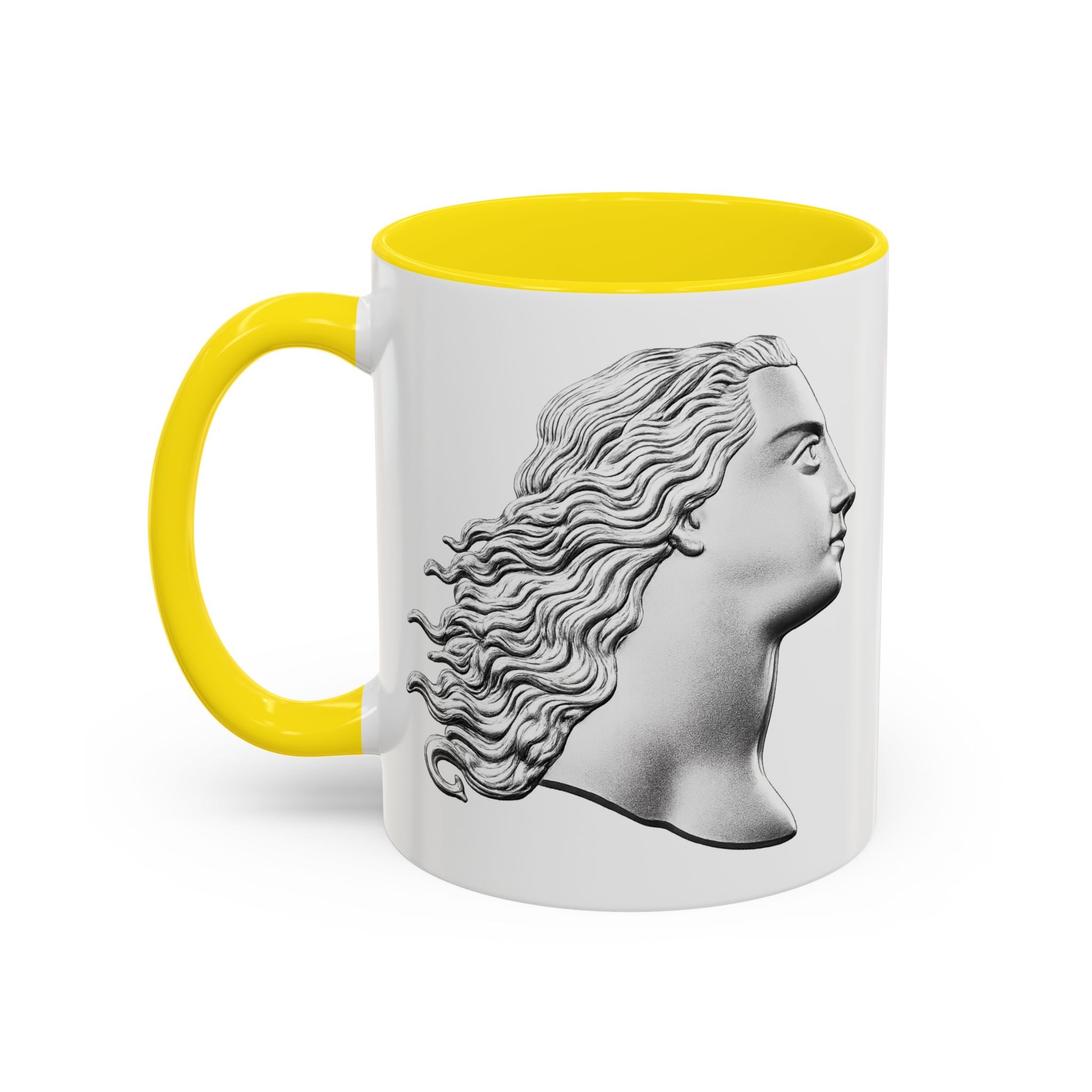 Sculpted Profile Accent Coffee Mug — Classical Bust Design (11/15 oz)