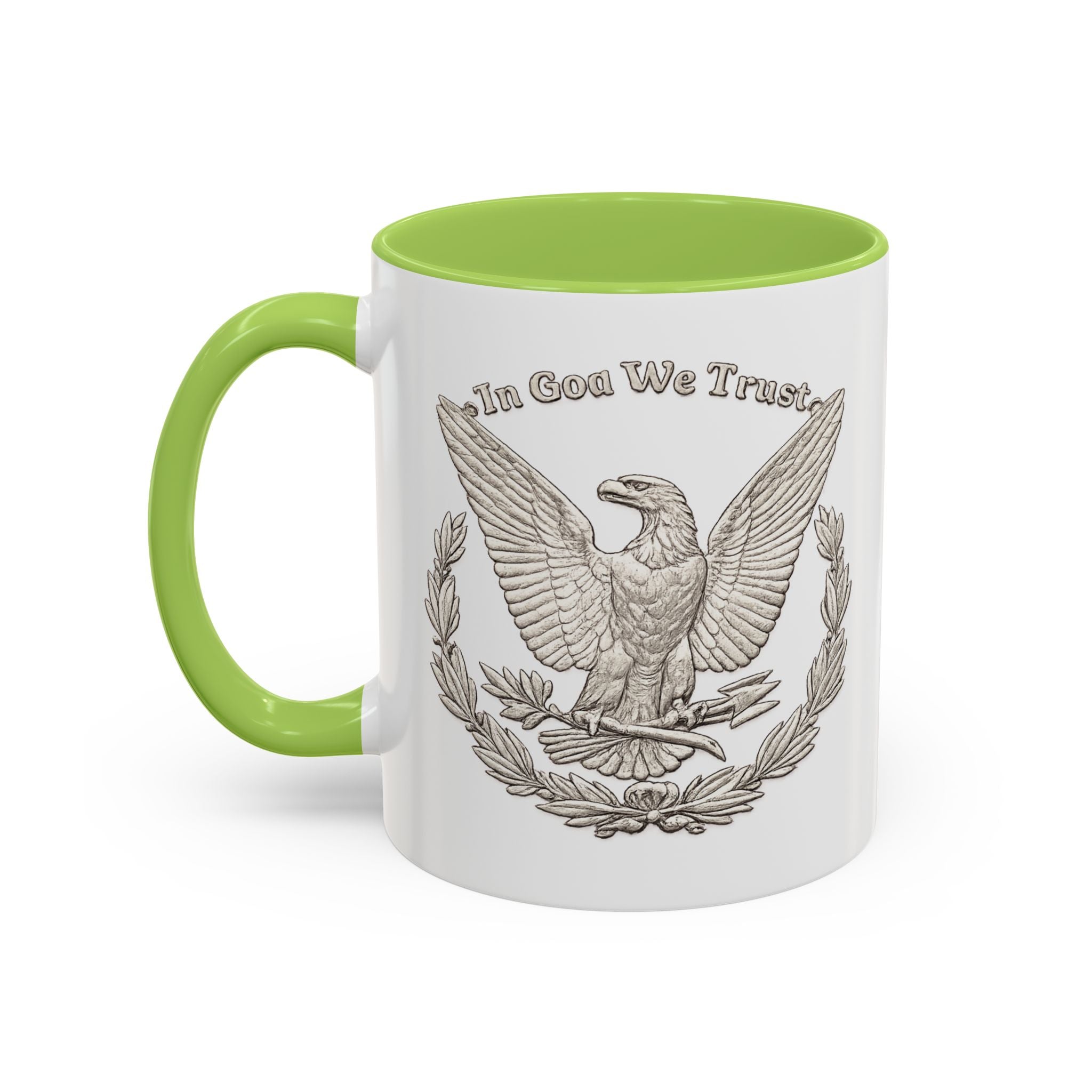 Eagle Emblem Coffee Mug — "In God We Trust" Accent Ceramic Mug (11/15oz)