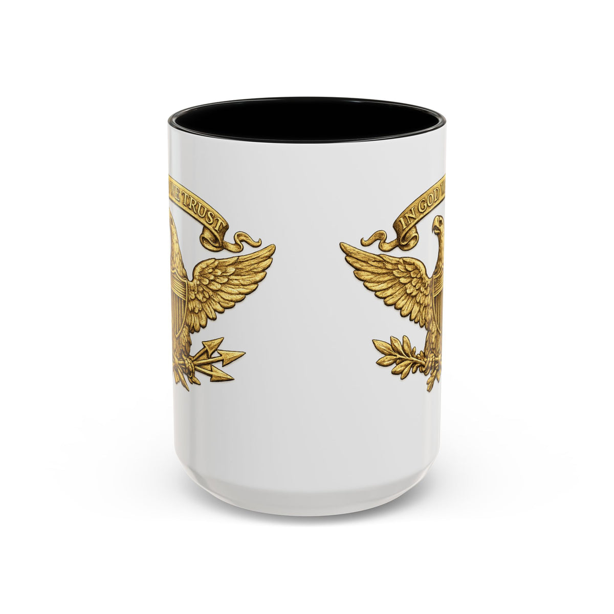 Gold Eagle 'In God We Trust' Accent Coffee Mug — Patriotic 11/15oz
