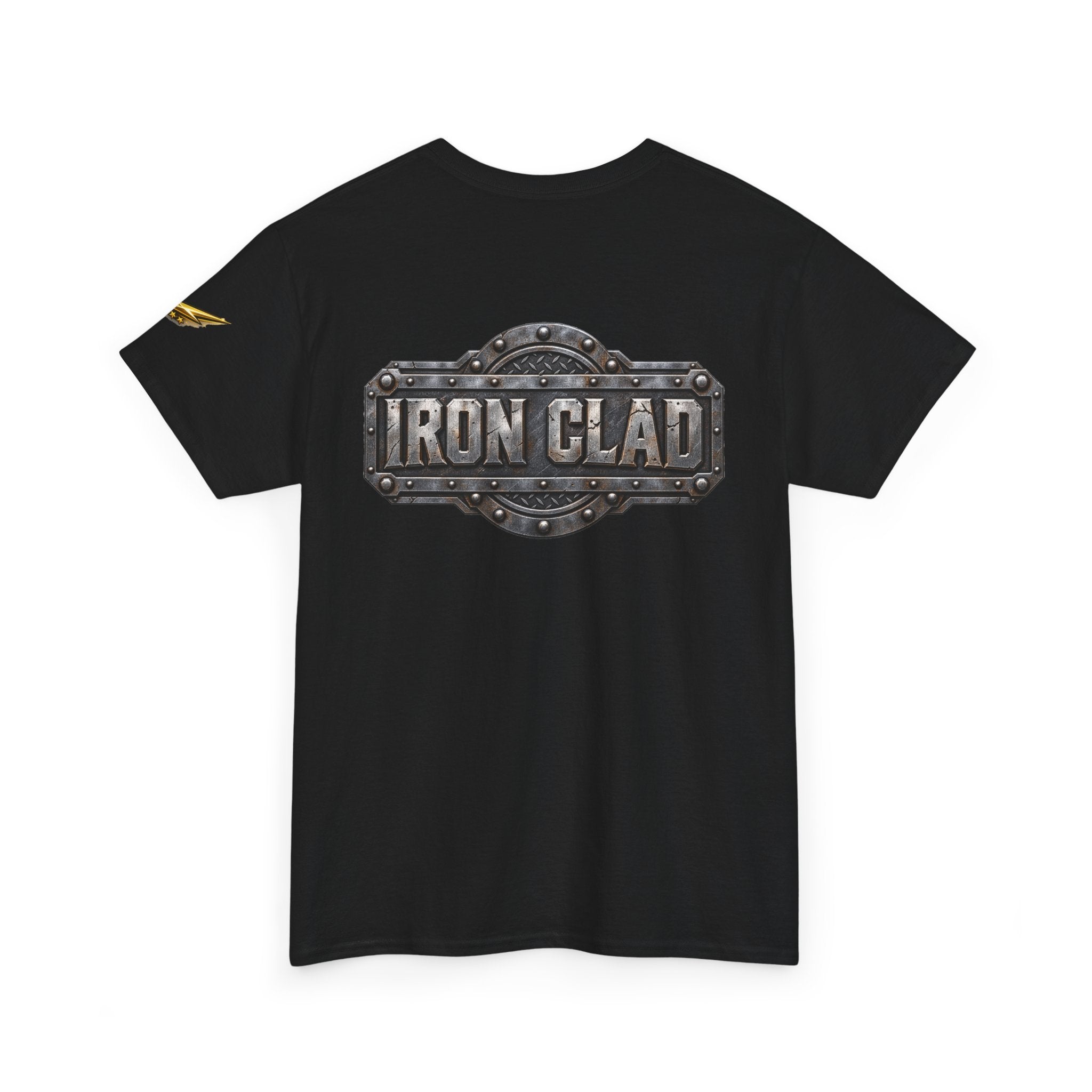 T-Shirt — "Iron Clad" Industrial Metal Logo Tee