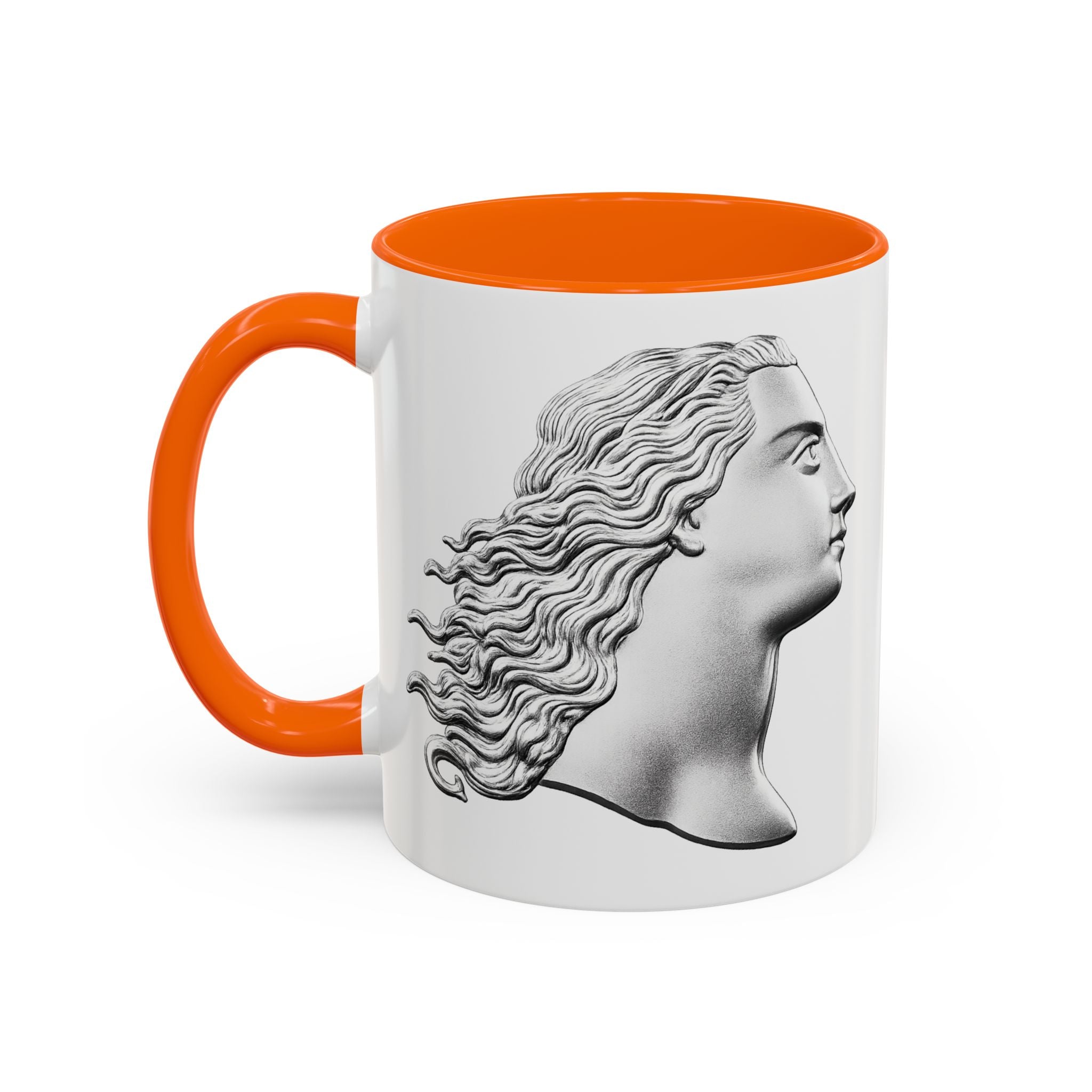 Sculpted Profile Accent Coffee Mug — Classical Bust Design (11/15 oz)