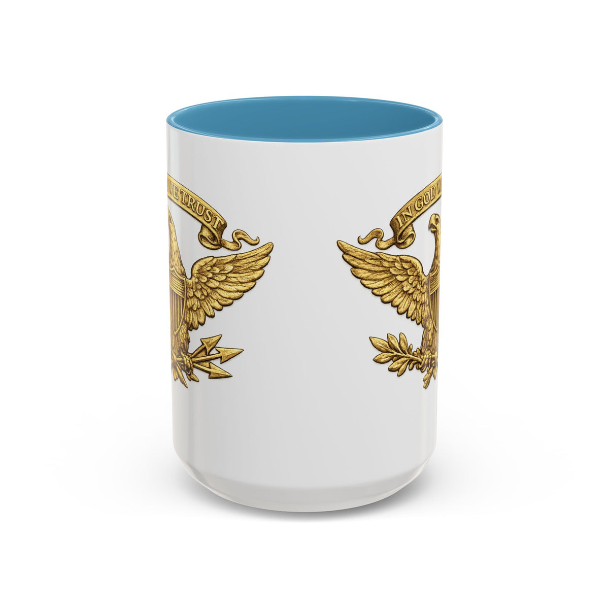 Gold Eagle 'In God We Trust' Accent Coffee Mug — Patriotic 11/15oz