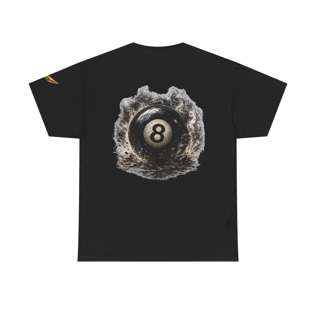 8-Ball Graphic Tee — Smoky Pool Ball Back Print T-Shirt