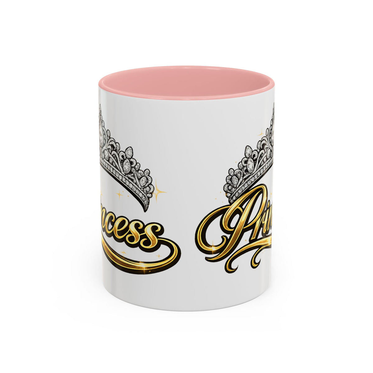 Princess Crown Accent Coffee Mug — Gold Script 11/15oz