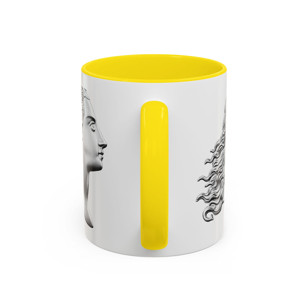 Classical Profile Accent Coffee Mug — Greek Goddess Bust Design (11/15oz)