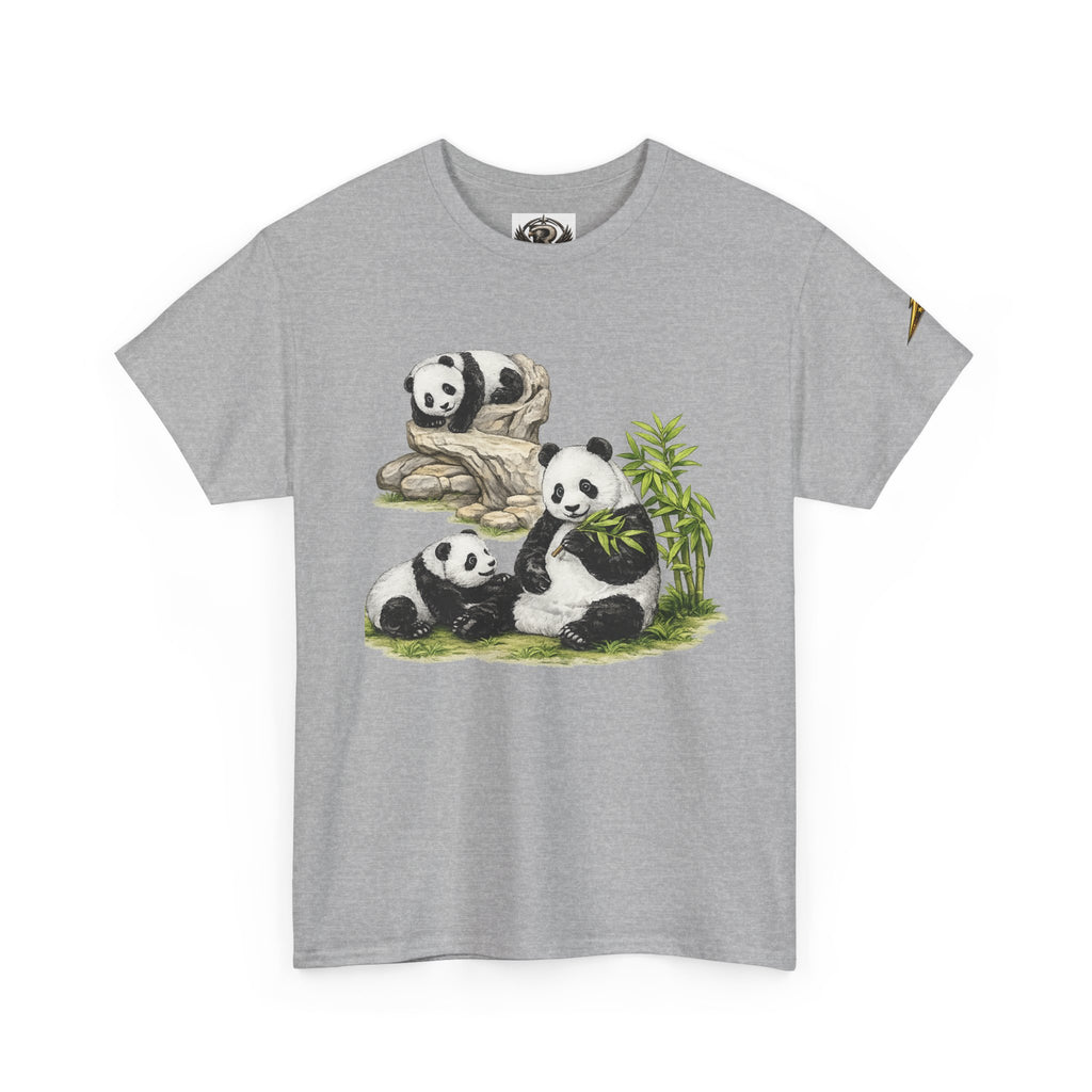 Pandas Relaxing Graphic Tee — Cute Bamboo Panda Illustration T-Shirt