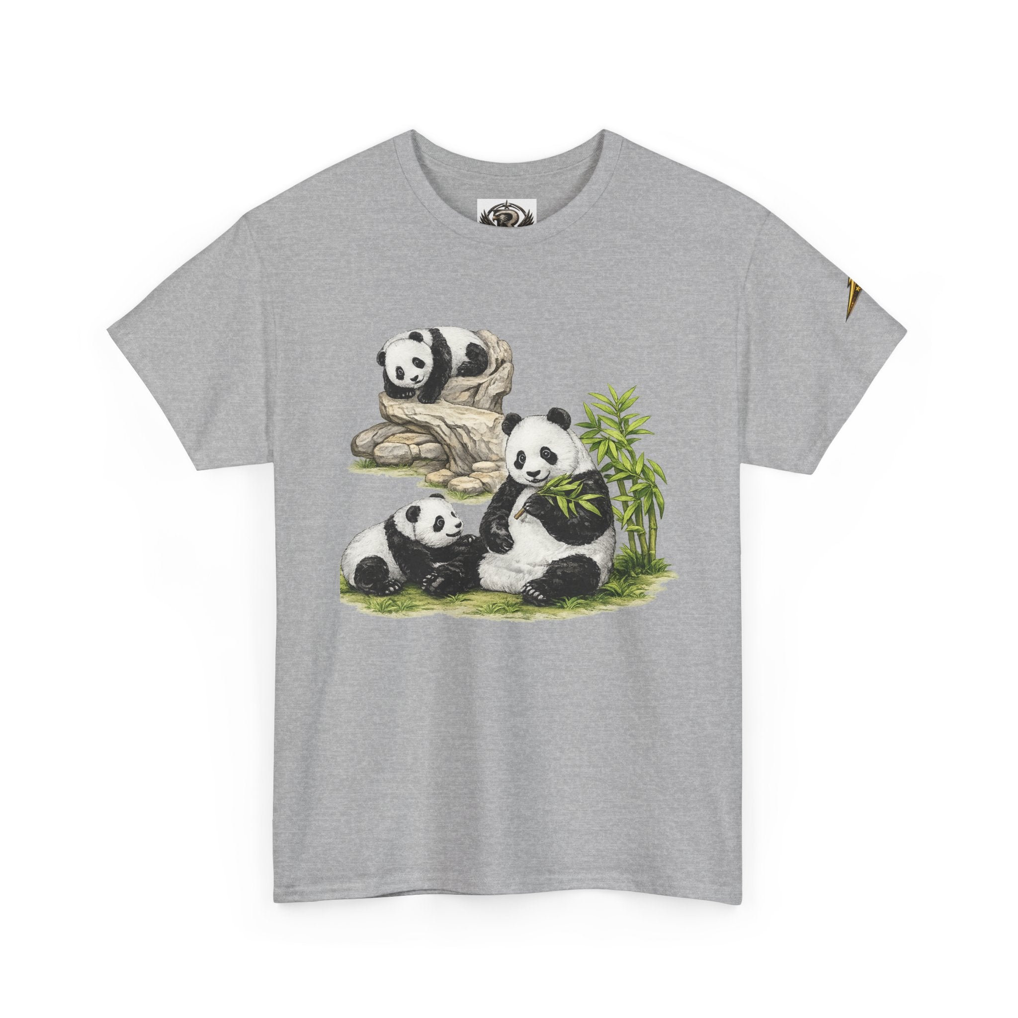 Pandas Relaxing Graphic Tee — Cute Bamboo Panda Illustration T-Shirt