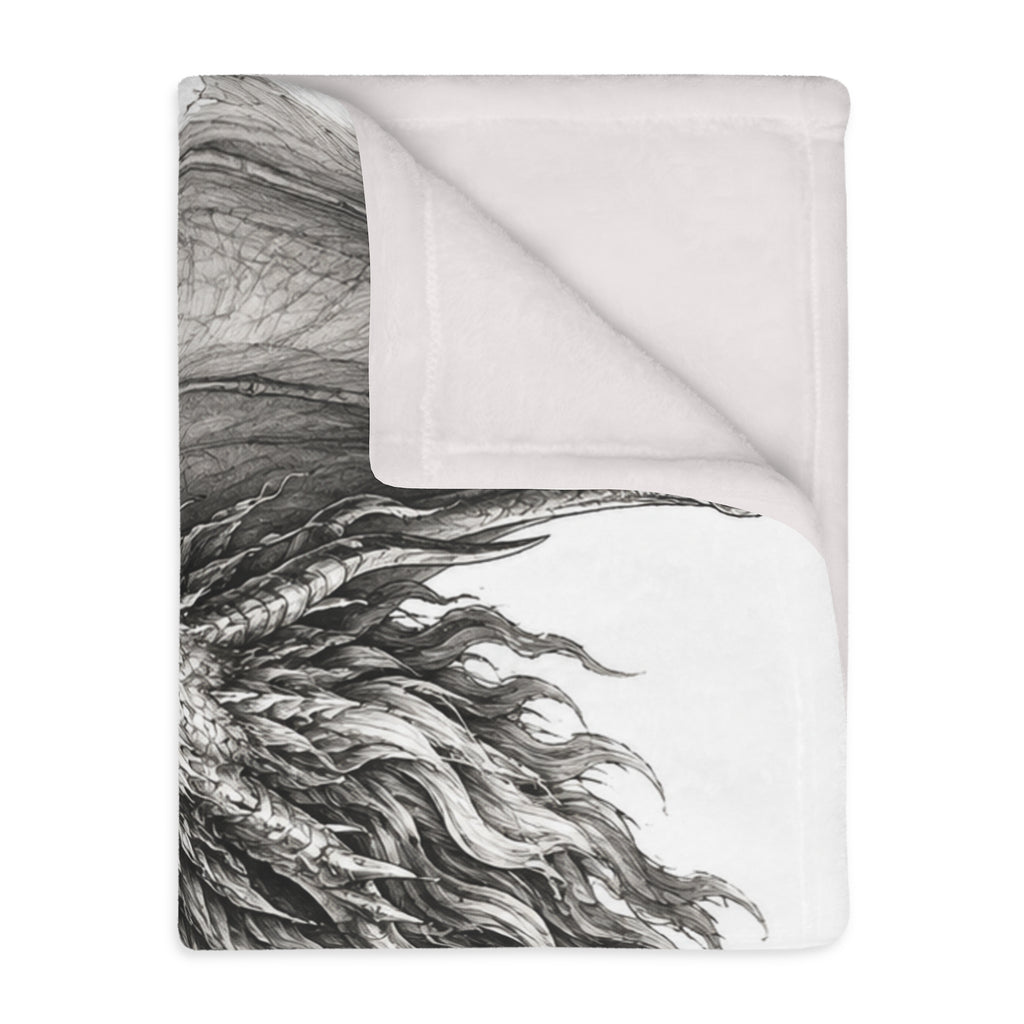 Dragon Claw Velveteen Blanket – Black Ink Fantasy Microfiber Throw